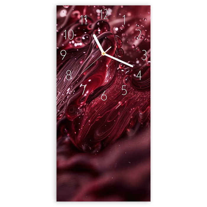 Wanduhr Wirbelnde Flüssigkeit aus Glas – Hochformat 30 × 60 cm mit Ziffernblatt Elegant