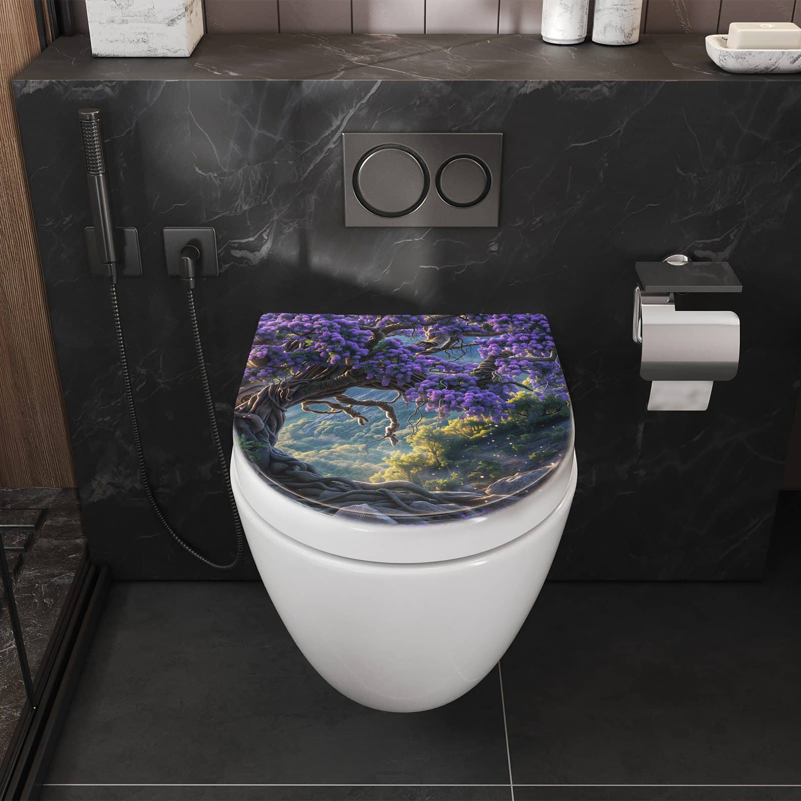 WC-Sitz mit Absenkautomatik Magischer Baum