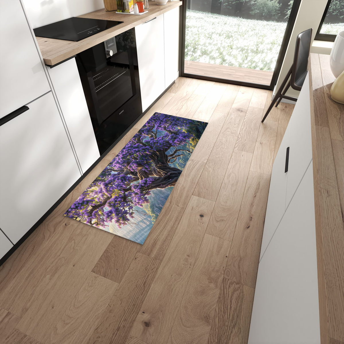 Schmutzabweisender Küchenteppich mit Motiv Magischer Baum in moderner Küche #grösse_60 x 150 cm