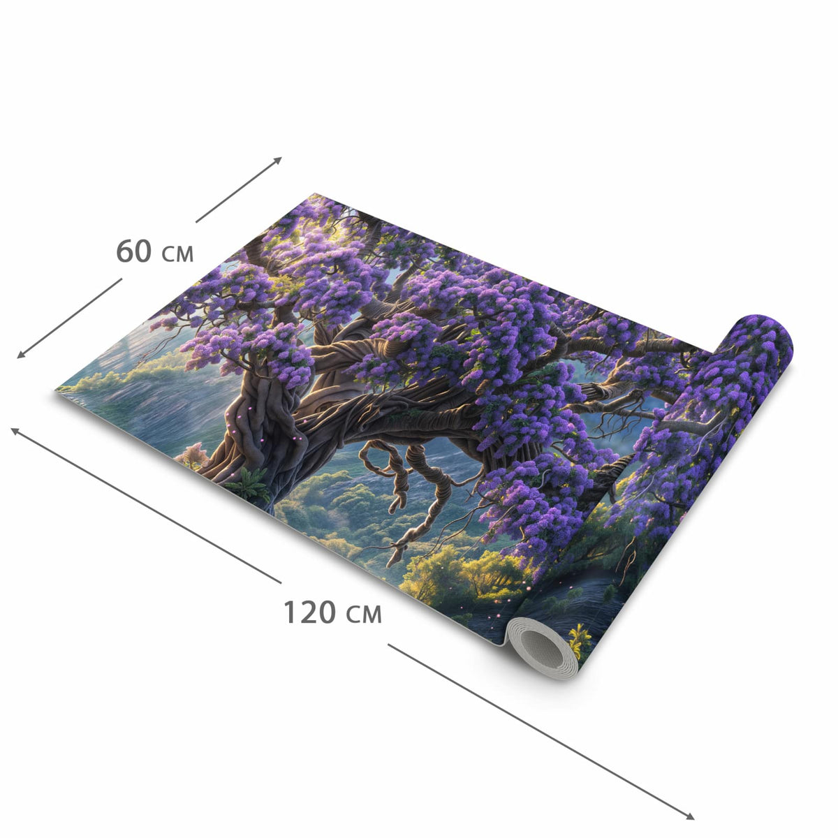 Langlebiger waschbarer Teppich mit Motiv Magischer Baum in der Grösse 60x90 cm