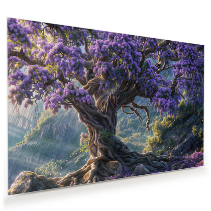 Wandbild mit dem Motiv Baum in Fliederblüte