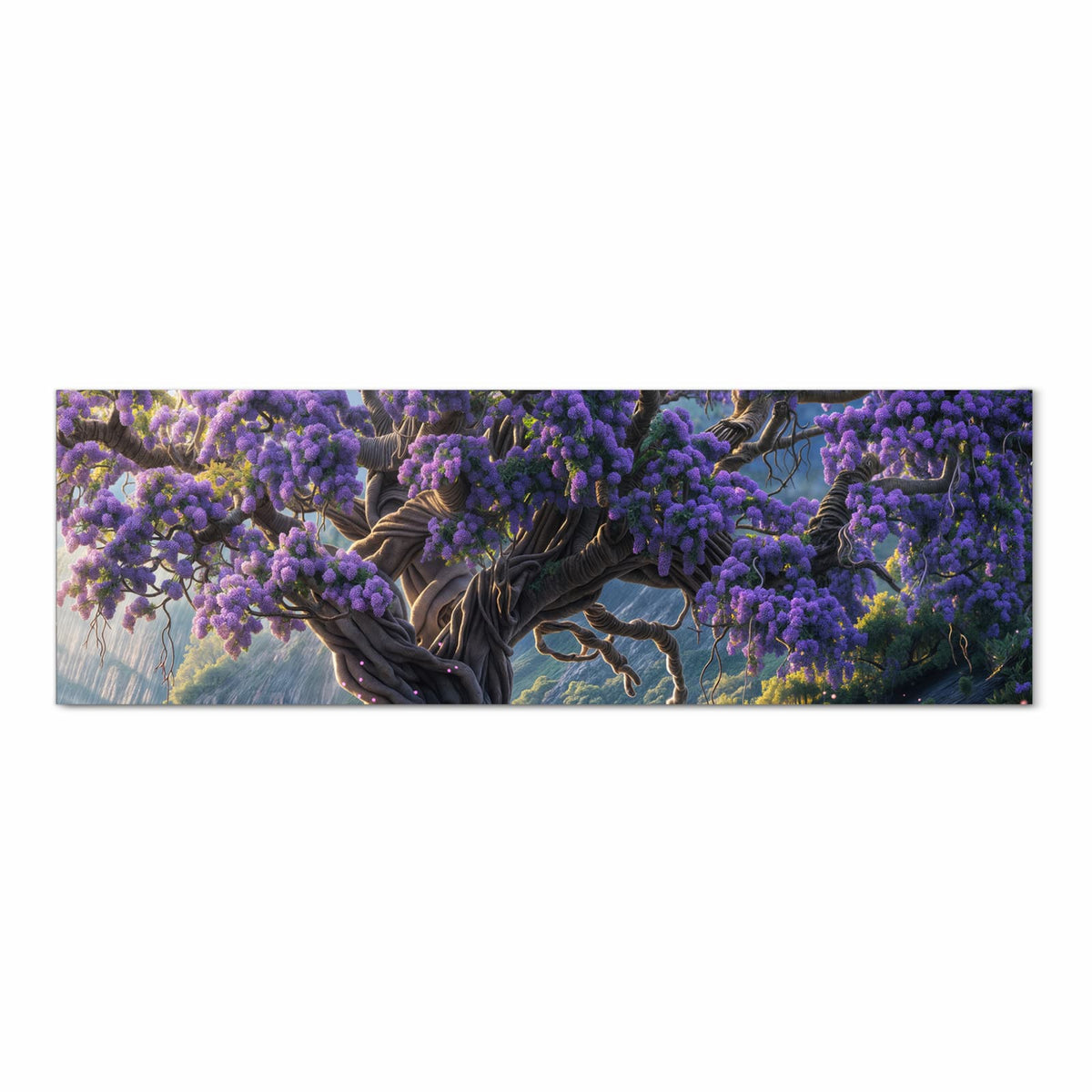 Fleckenresistenter Küchenläufer mit Motiv Magischer Baum in Frontansicht
