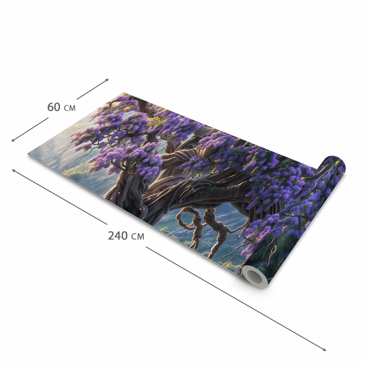Bodenschonender Bodenläufer Teppich mit Motiv Magischer Baum in der Grösse 80x200 cm