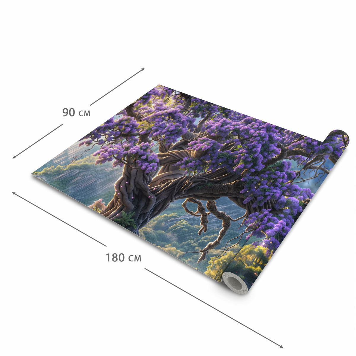 Abriebfester großer Küchenteppich mit Motiv Magischer Baum in der Größe 80x200 cm