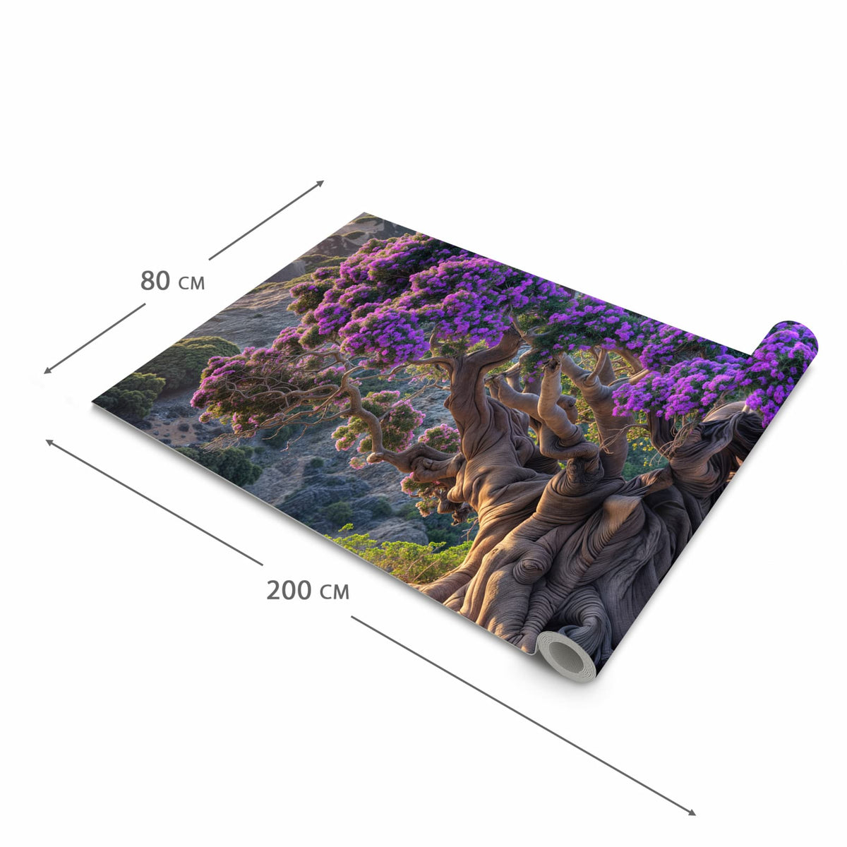 Bodenschonender waschbarer Küchenteppich mit Motiv Alter Weiser Baum in der Grösse 80x250 cm