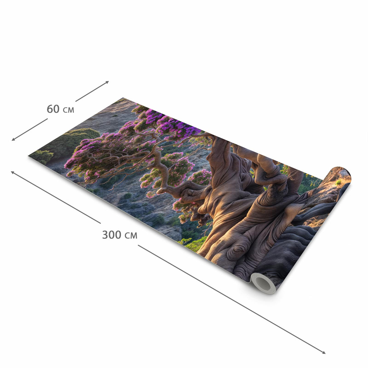 Rutschfester Bodenläufer Teppich mit Motiv Alter Weiser Baum in der Grösse 80x250 cm