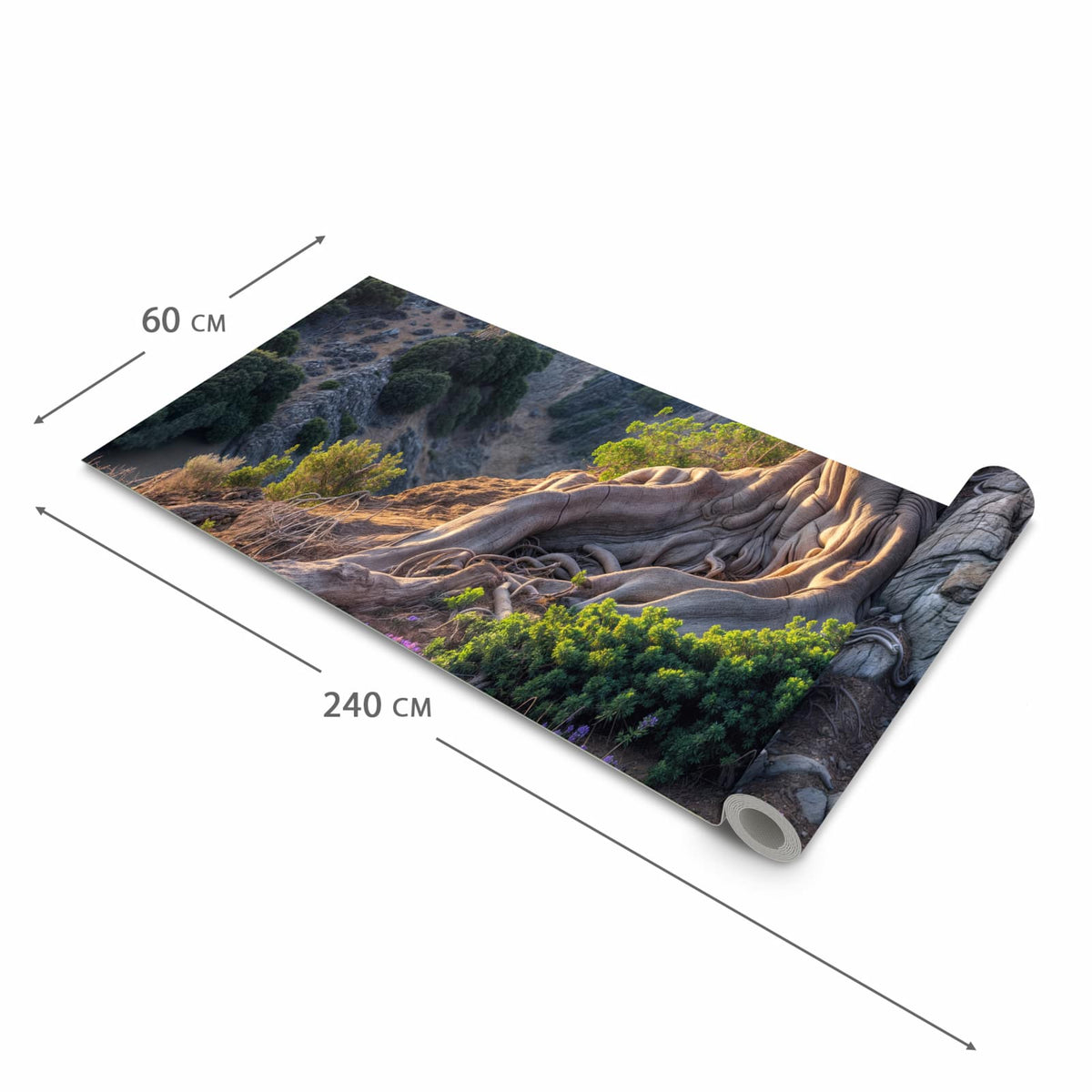 Waschbarer rutschfester Küchenteppich mit Motiv Alter Weiser Baum in der Größe 80x250 cm