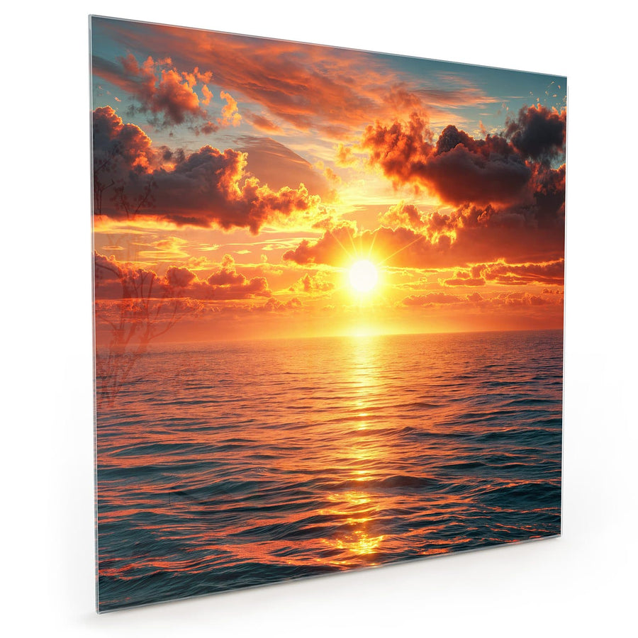 Maße Küchenrückwand Wolken im Abendrot aus Glas
