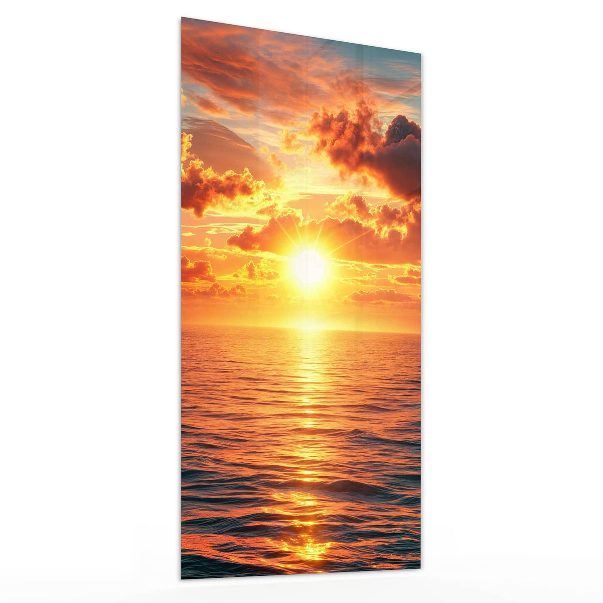 Glasbild Wolken im Abendrot von der Seite, 4 mm Echtglas
