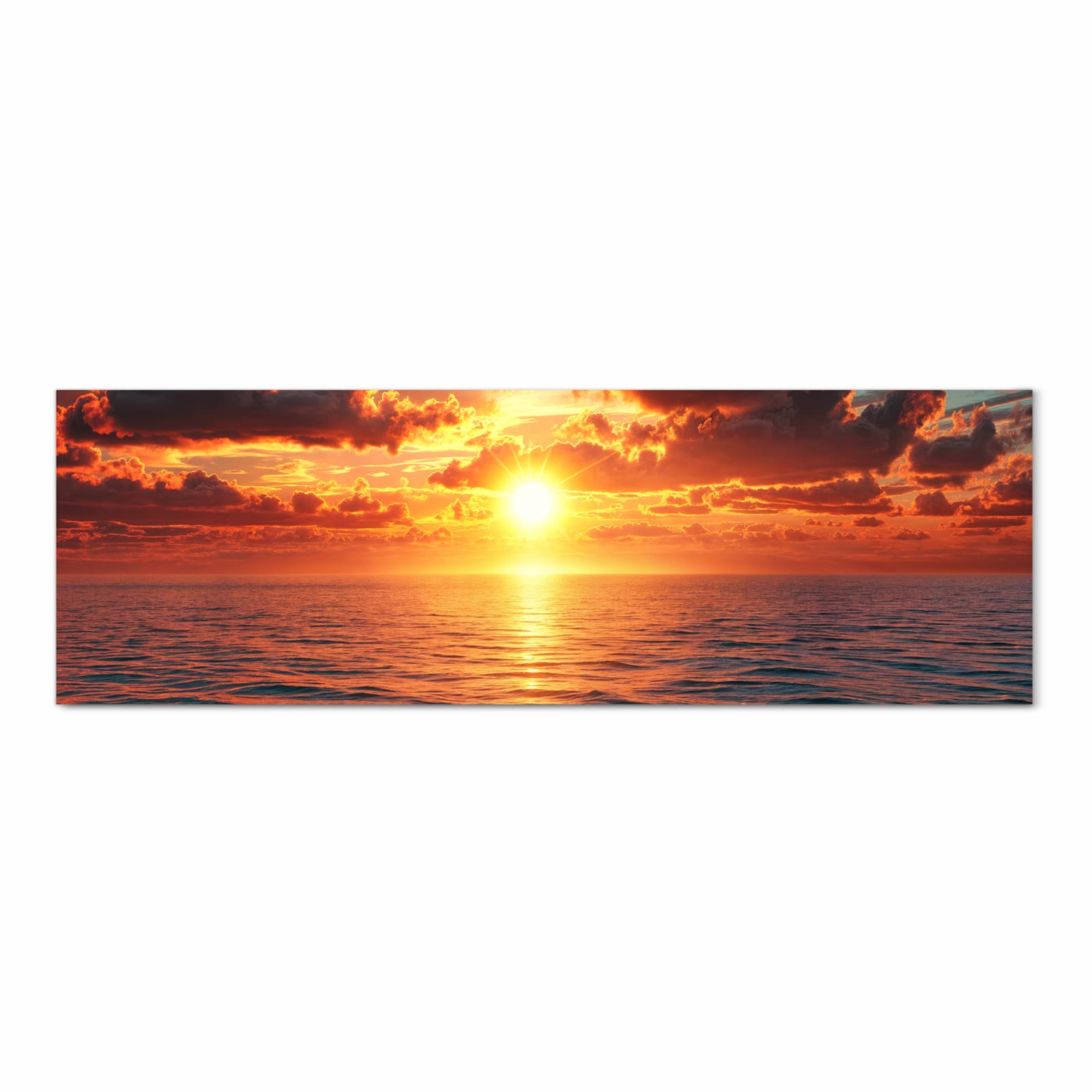 Zeitsparender Küchenteppich mit Motiv Sonnenuntergang Meer in Frontansicht