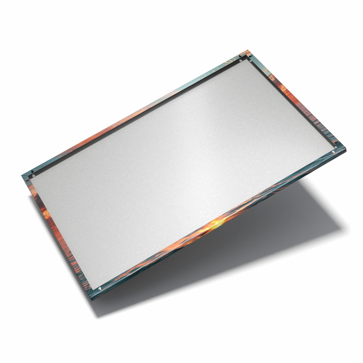 Nur 7 mm – liegt eng an der Wand – Metall Magnettafel - Wolken im Abendrot