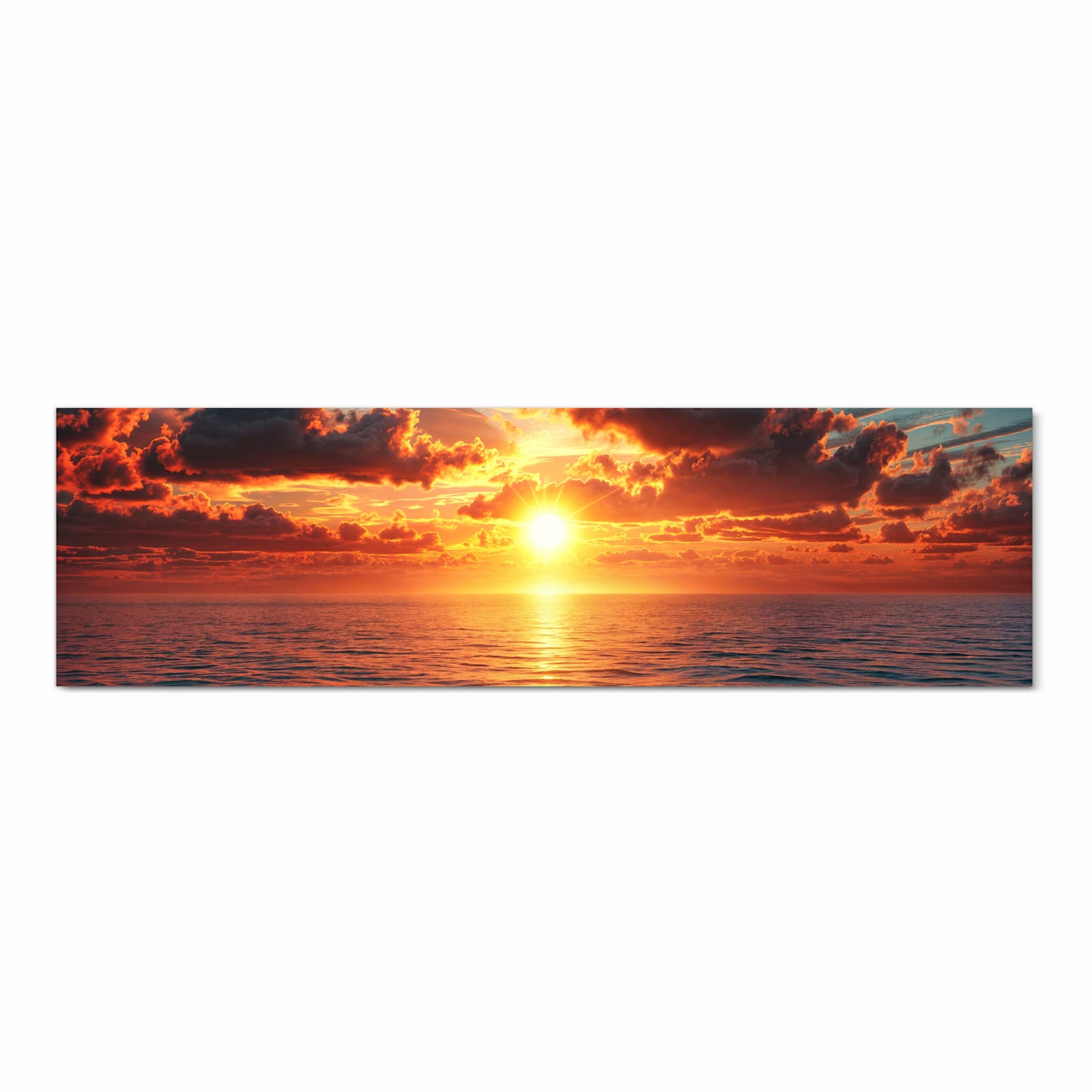 Geräuschdämpfender Küchenteppich mit Motiv Sonnenuntergang Meer in Frontansicht