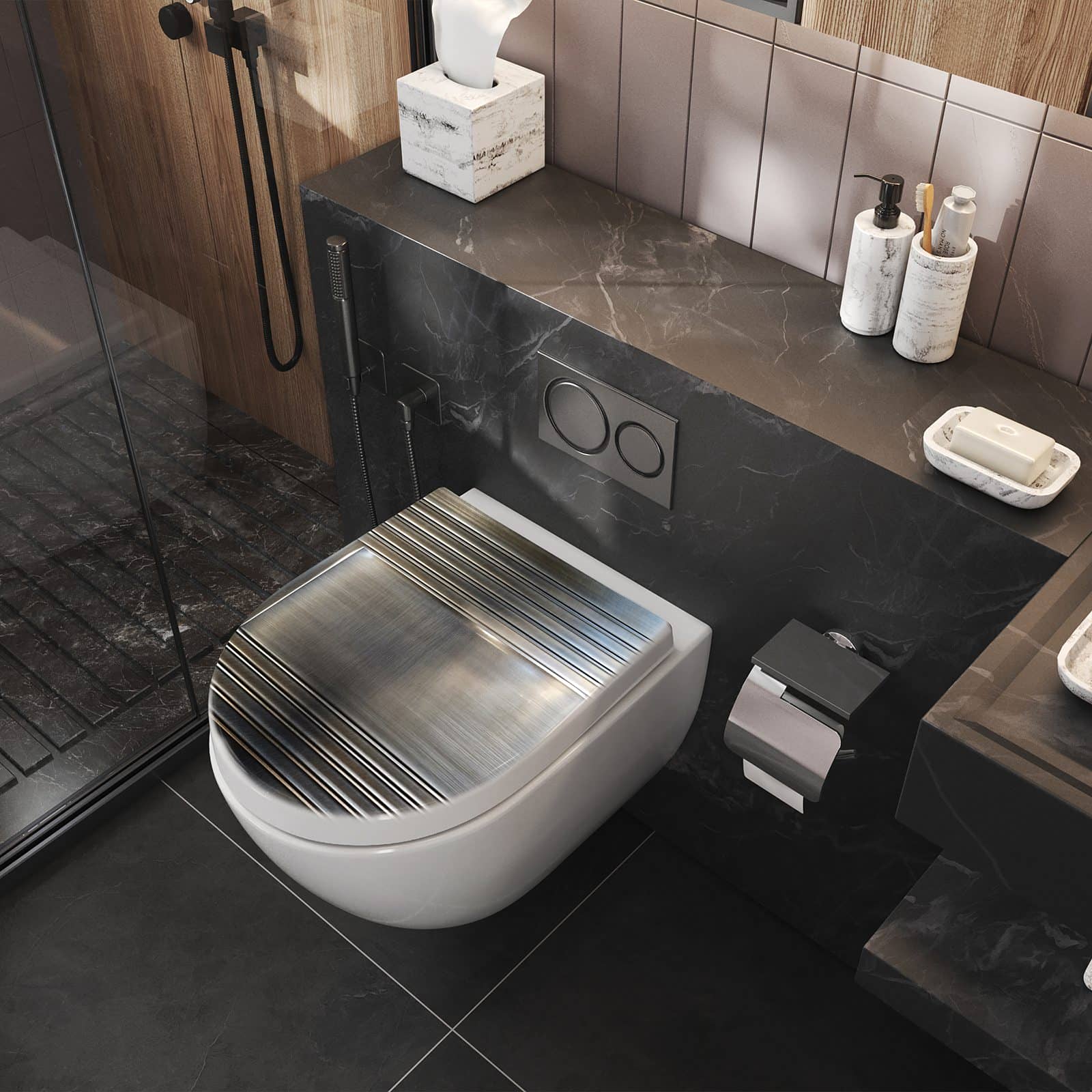 WC-Sitz mit Absenkautomatik Metallrahmen