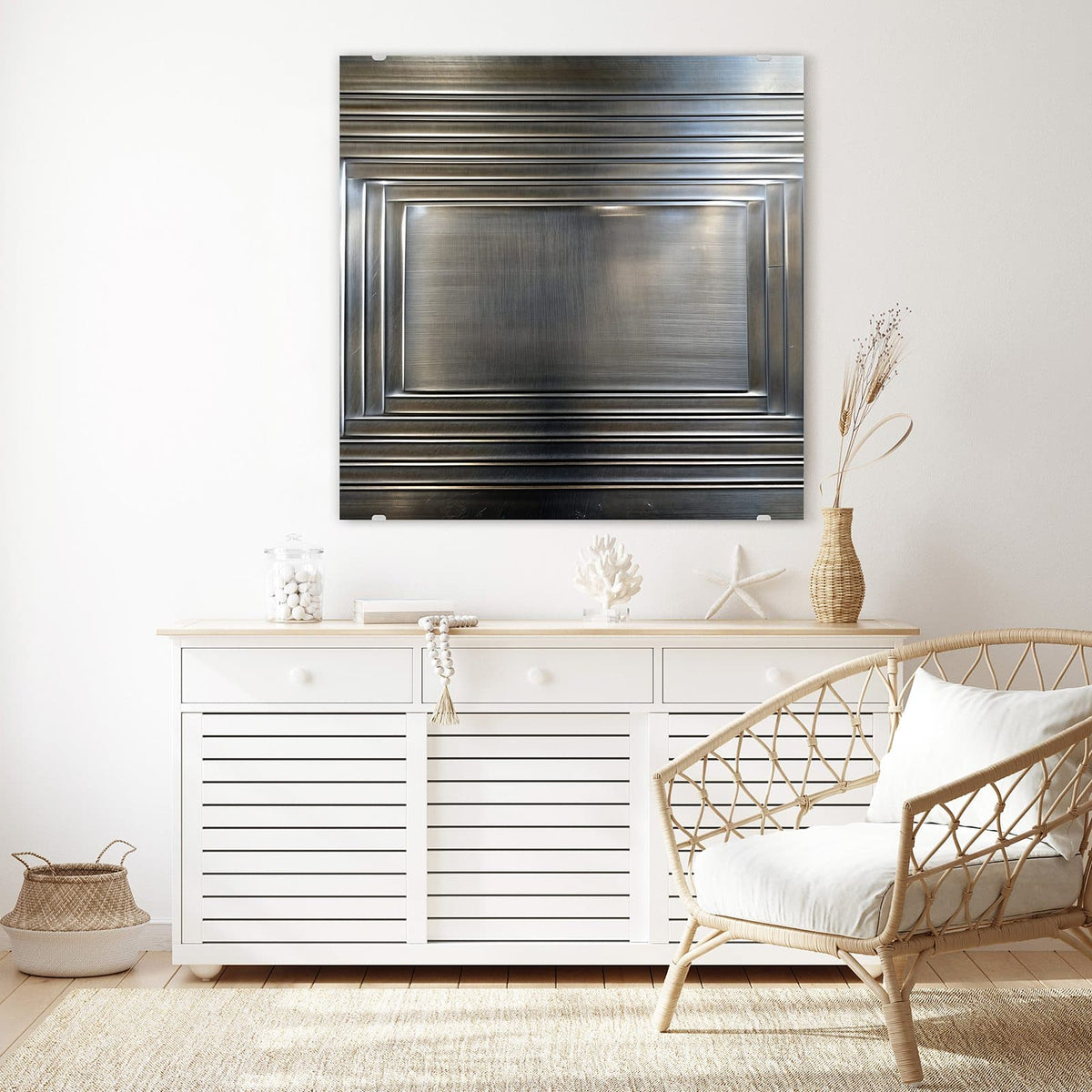 Echtglas, 4 mm – kein Acryl, keine Folie – Wandbild - Metallrahmen - Quadratisch