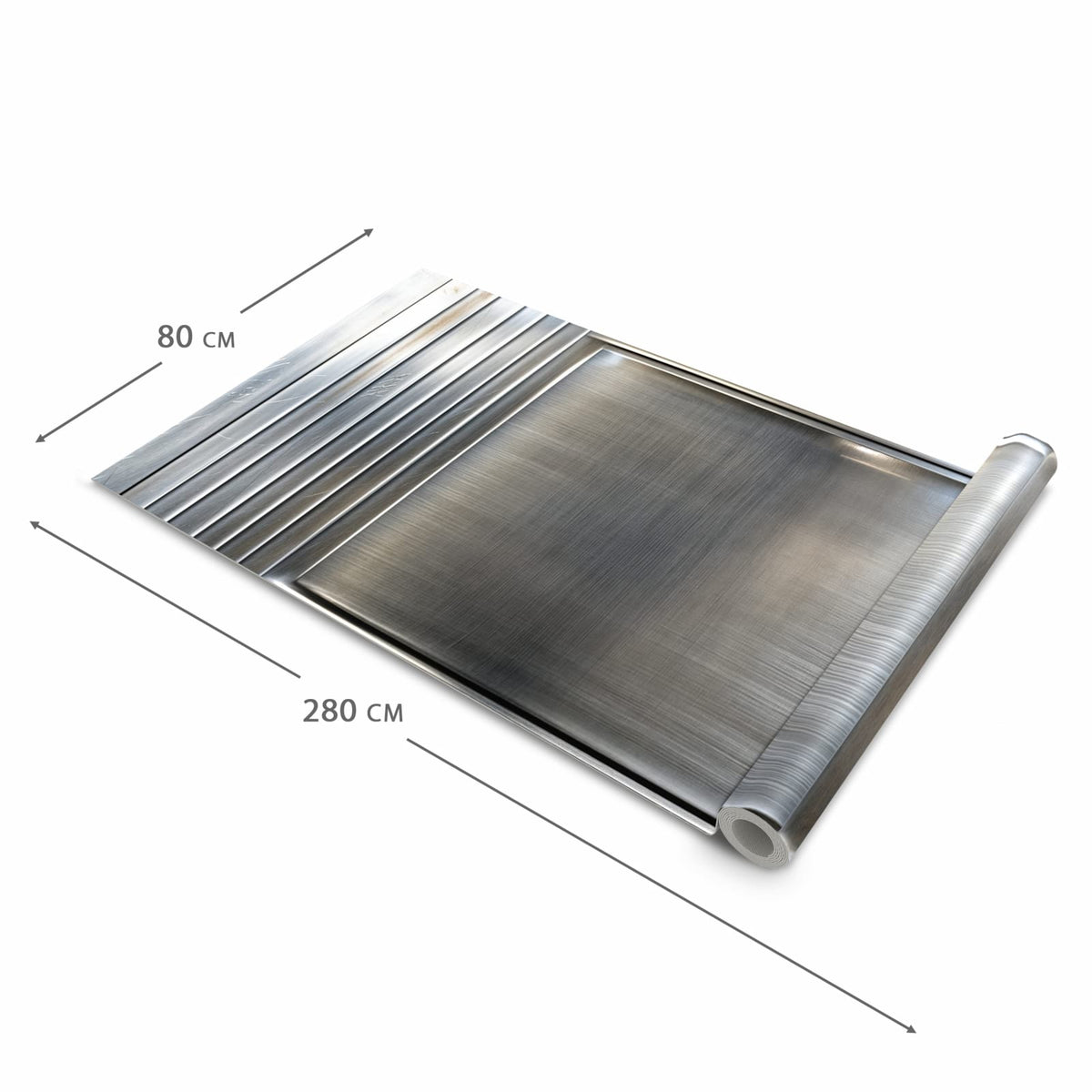 Großer Küchenteppich mit Motiv Metallrahmen in der Grösse 60x300 cm für Trittkomfort