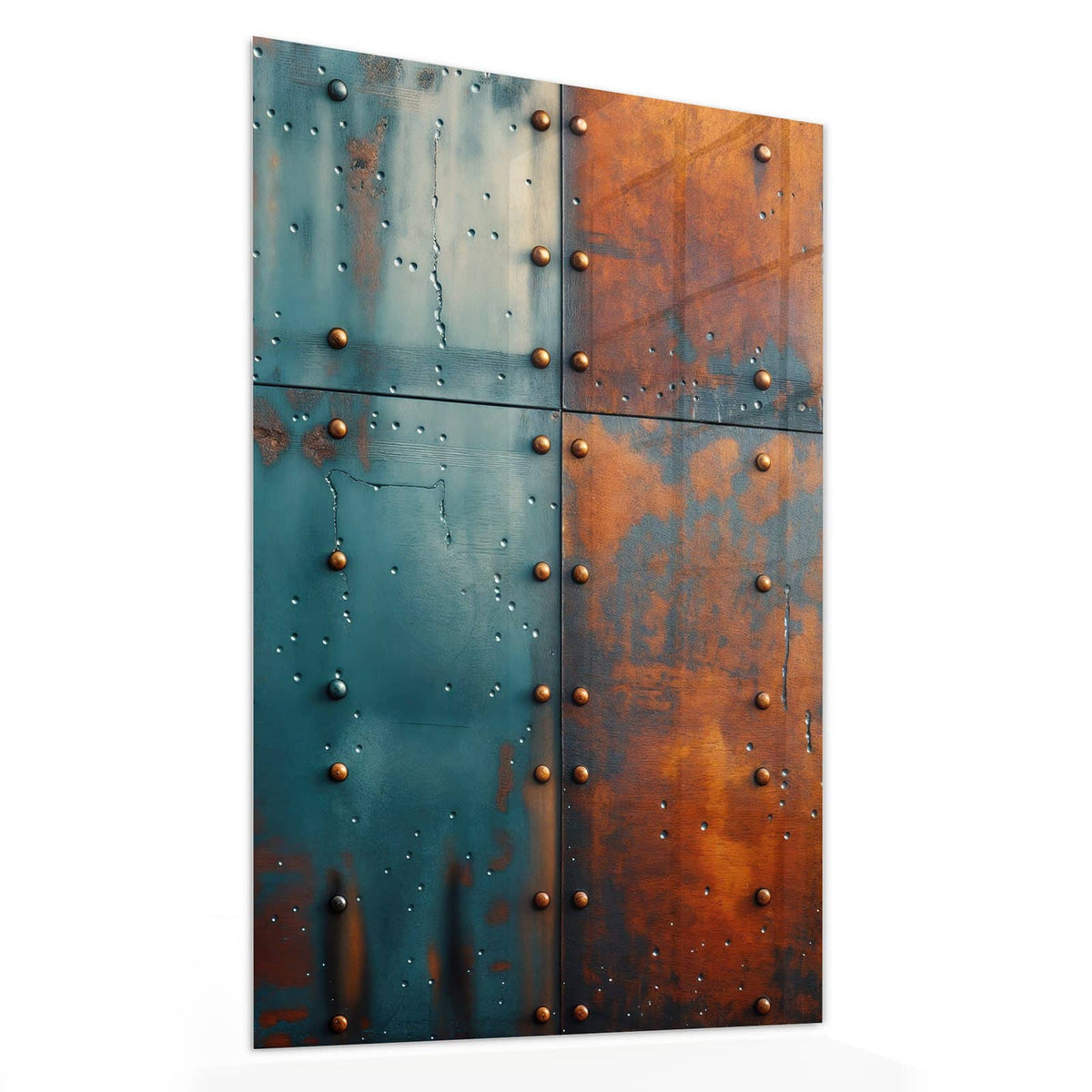 11 Größen – von 30 × 60 bis 60 × 150 cm – Wandbild - Genietetes Blech - Hochformat
