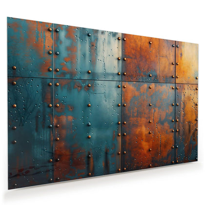 Wandbild mit dem Motiv Genietetes Blech
