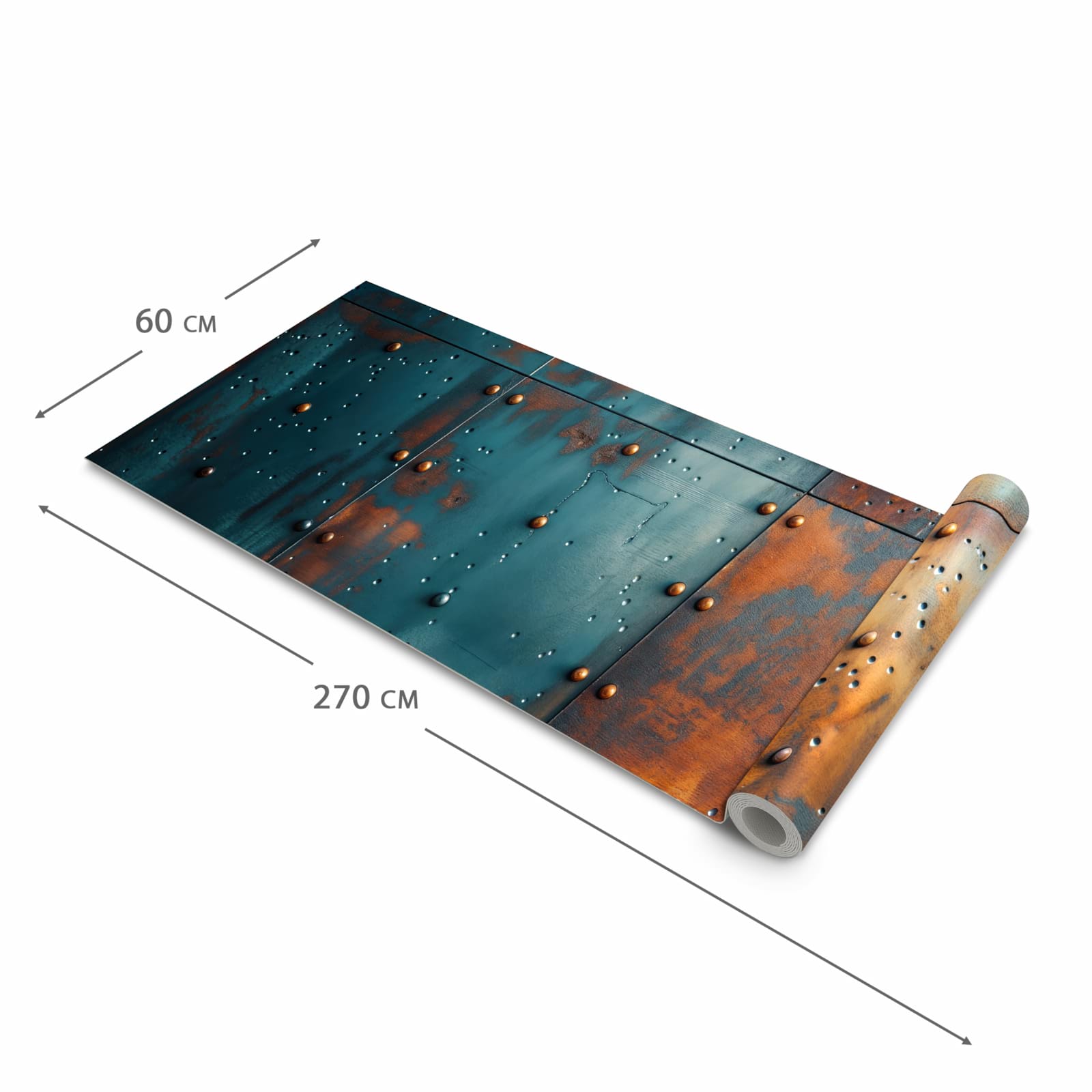 Fleckenresistenter Küchenläufer mit Motiv Industriedesign in der Grösse 80x250 cm