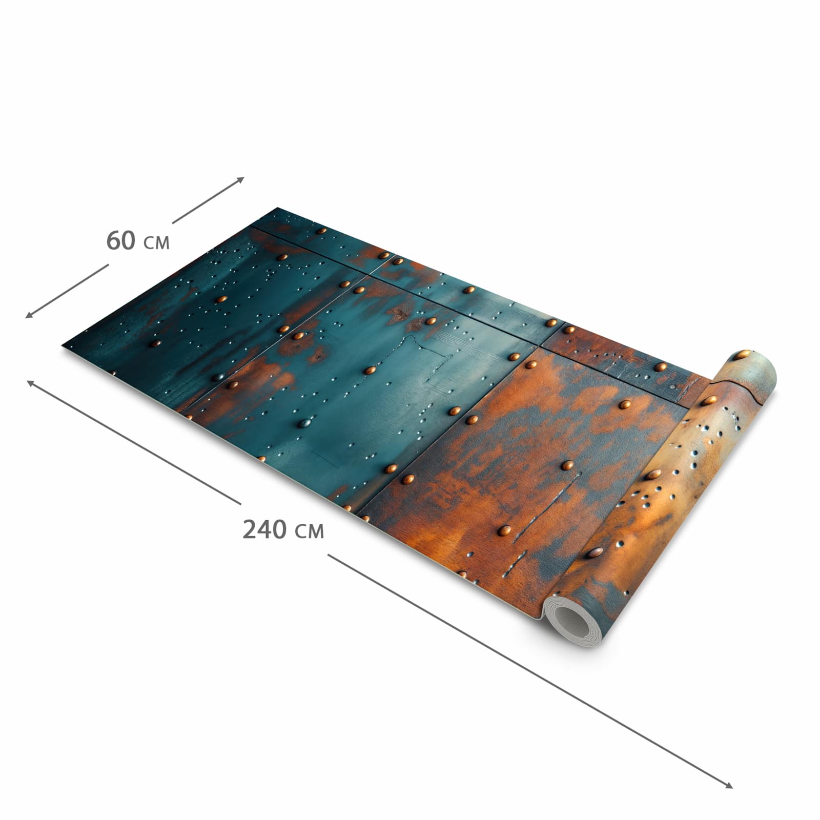 Wasserabweisender Küchenläufer mit Motiv Industriedesign in der Grösse 80x250 cm