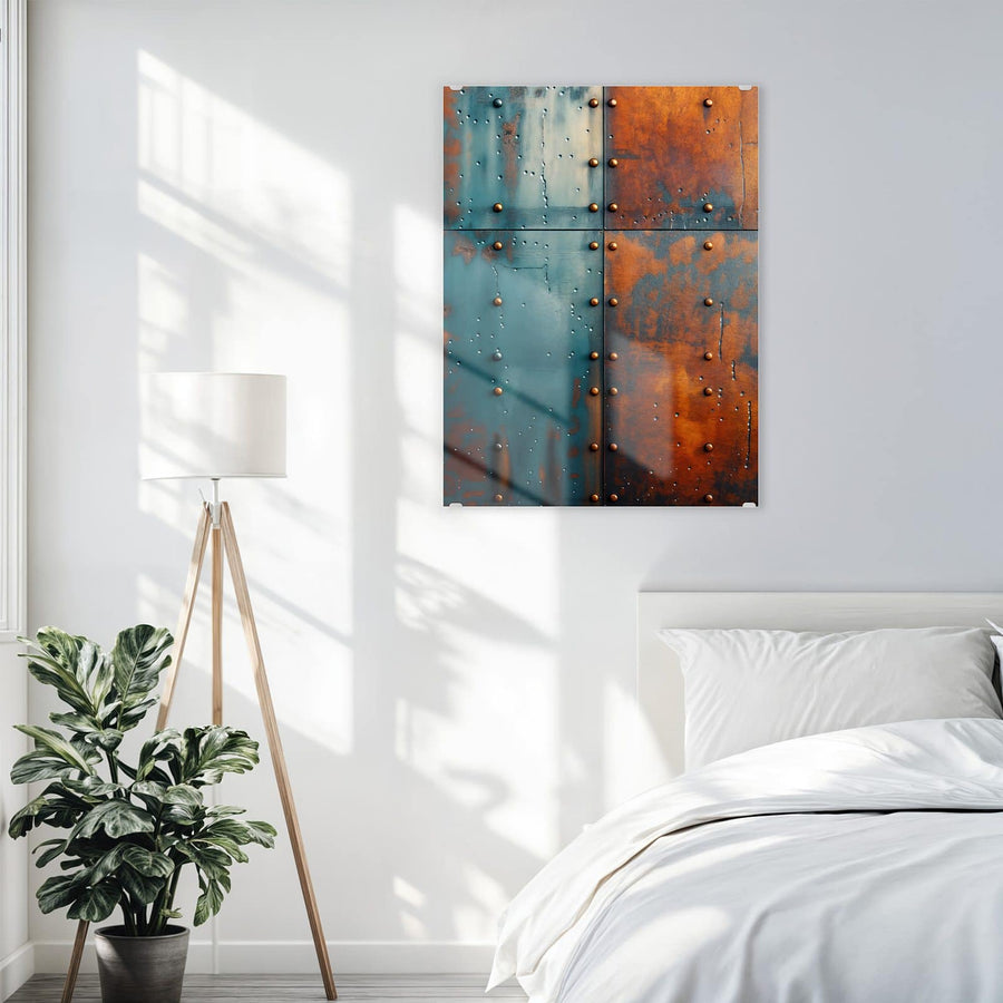 Maße Wandbild - Genietetes Blech - Hochformat