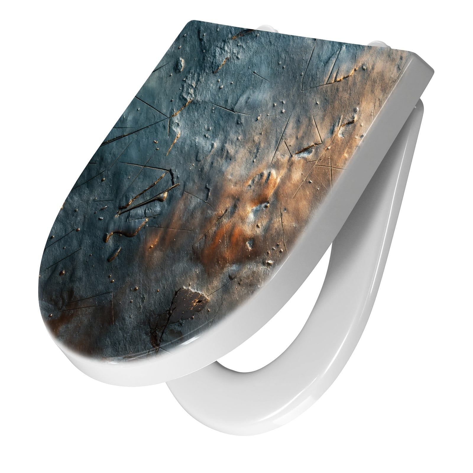 WC-Sitz mit Absenkautomatik Metallische Oberfläche