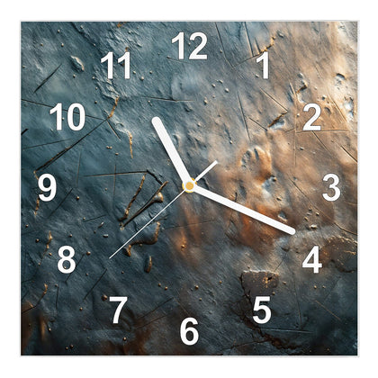 Wanduhr Quadratisch mit dem Motiv Zerkratzter Schiefer