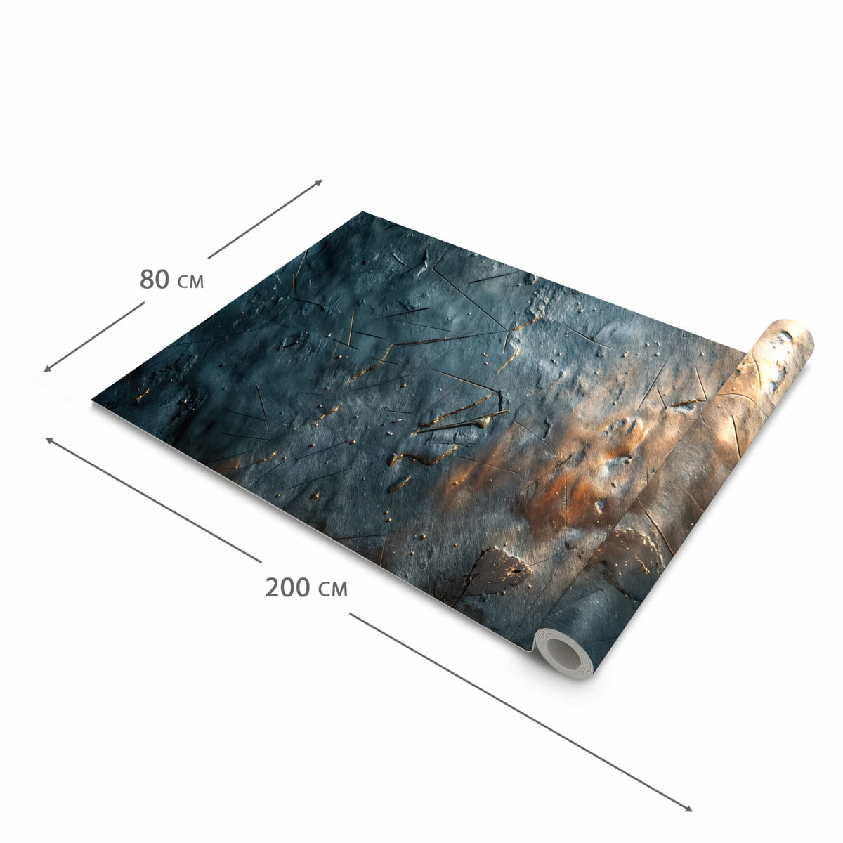 Bodenschonender Küchenteppich mit Motiv Metallische Oberfläche in der Grösse 80x250 cm