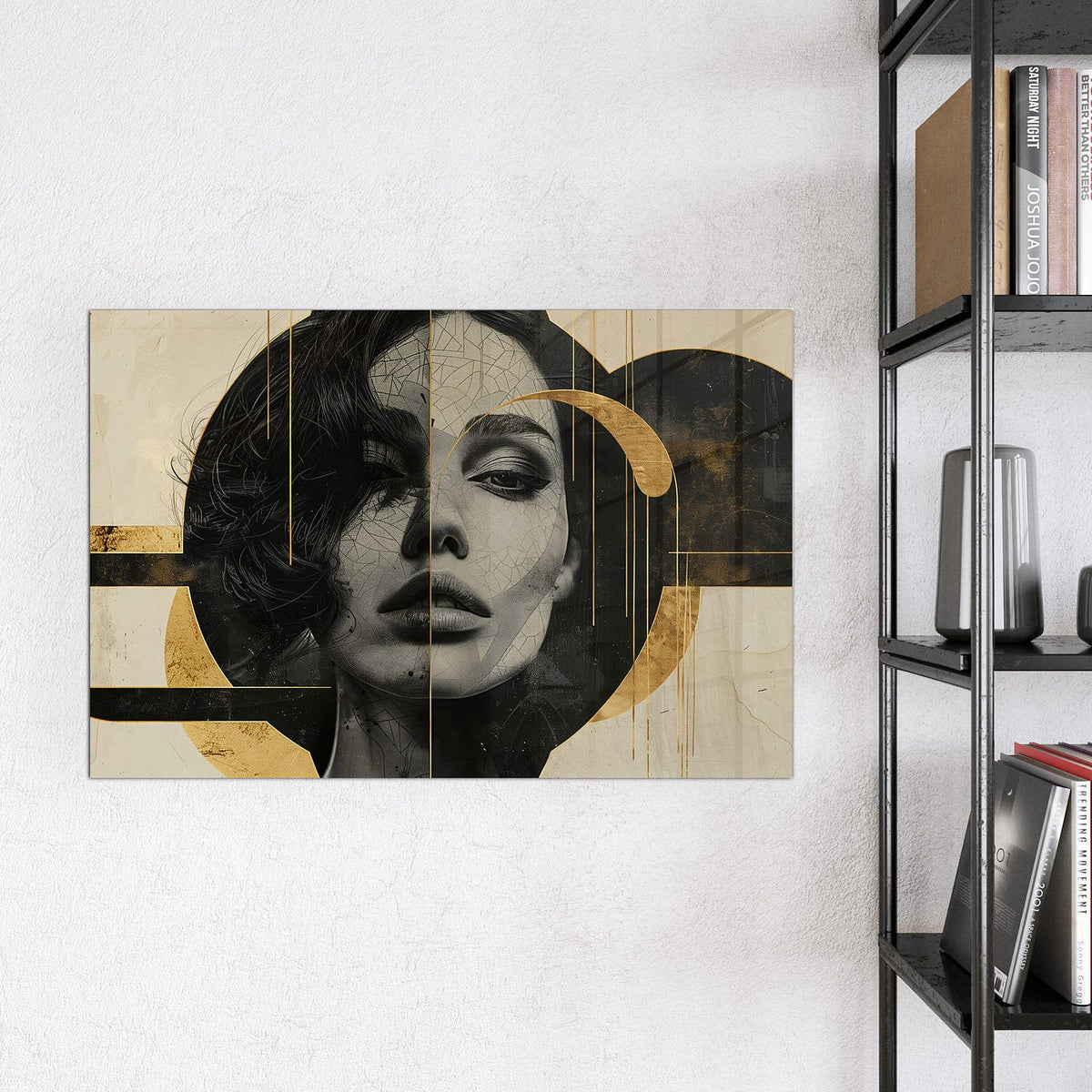 9 Größen – von 30 × 30 bis 120 × 90 cm – Magnettafel - Porträt mit Blattgold