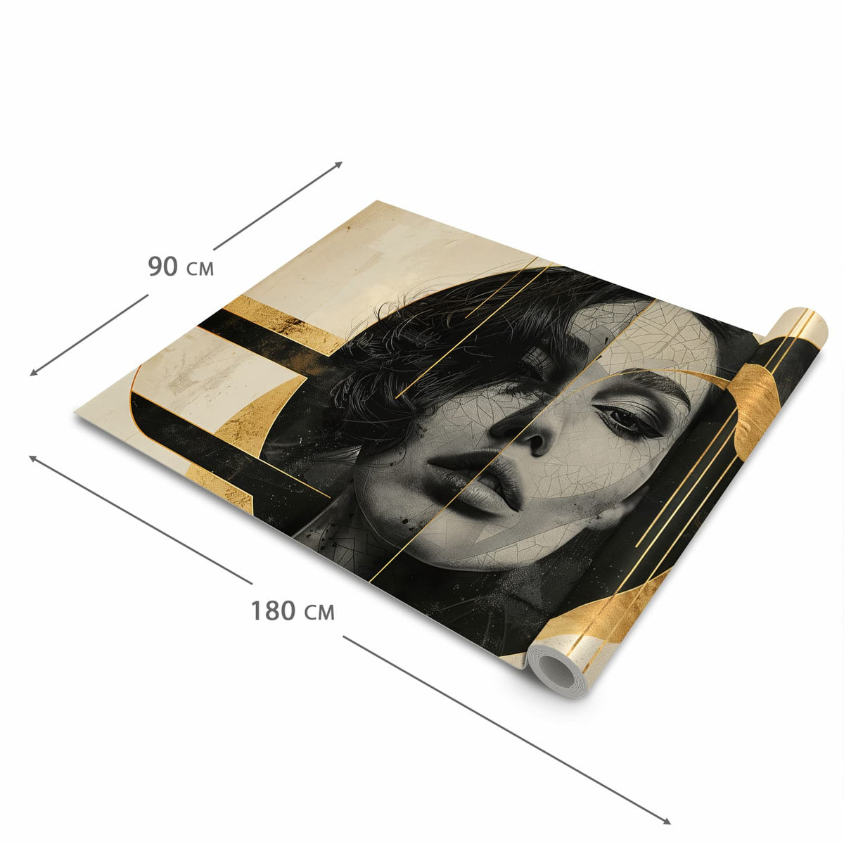 Waschbarer Küchenläufer mit Motiv Künstlerisches Porträt in der Grösse 80x200 cm für angenehme Haptik