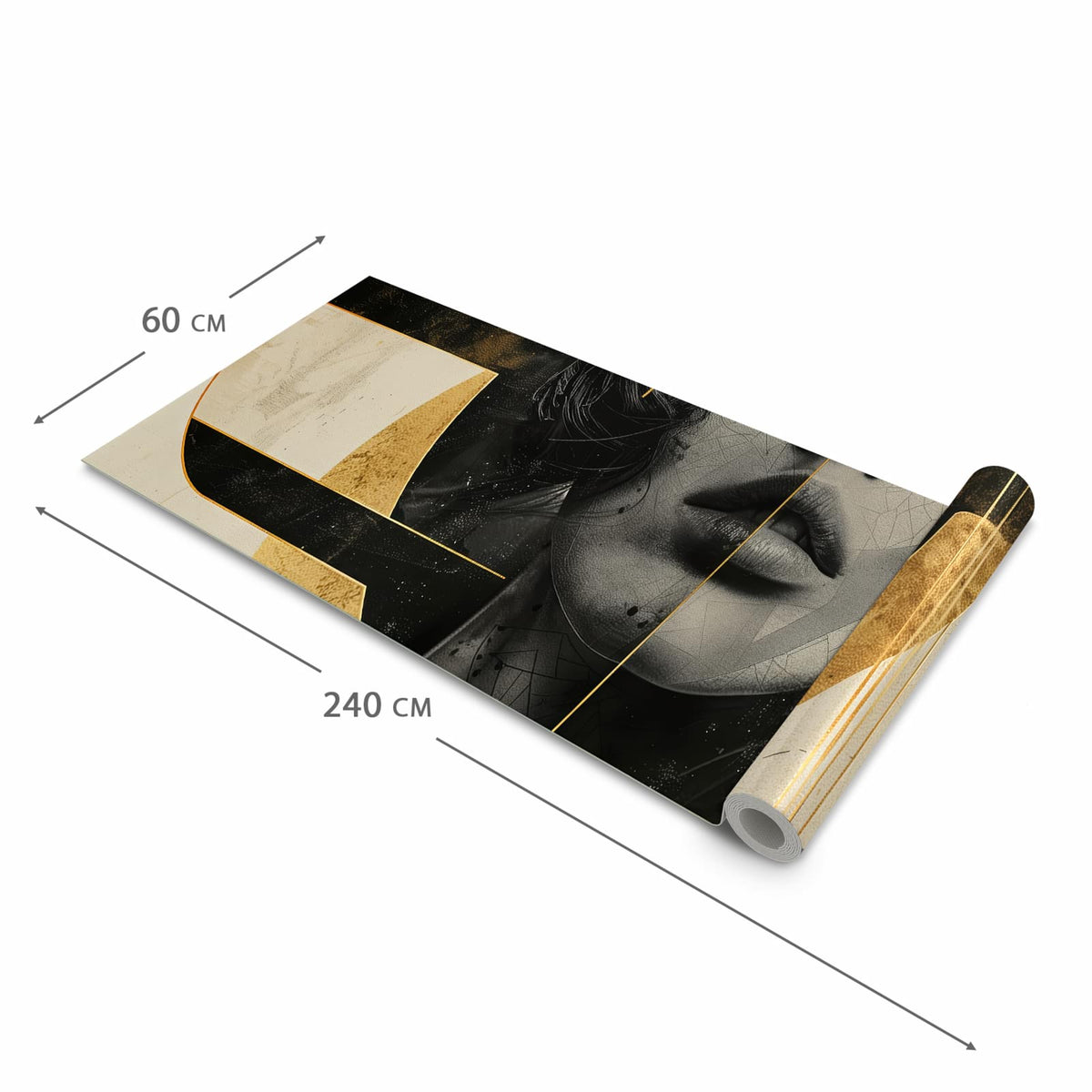 Schmutzabweisender Küchenläufer mit Motiv Künstlerisches Porträt in der Grösse 80x200 cm