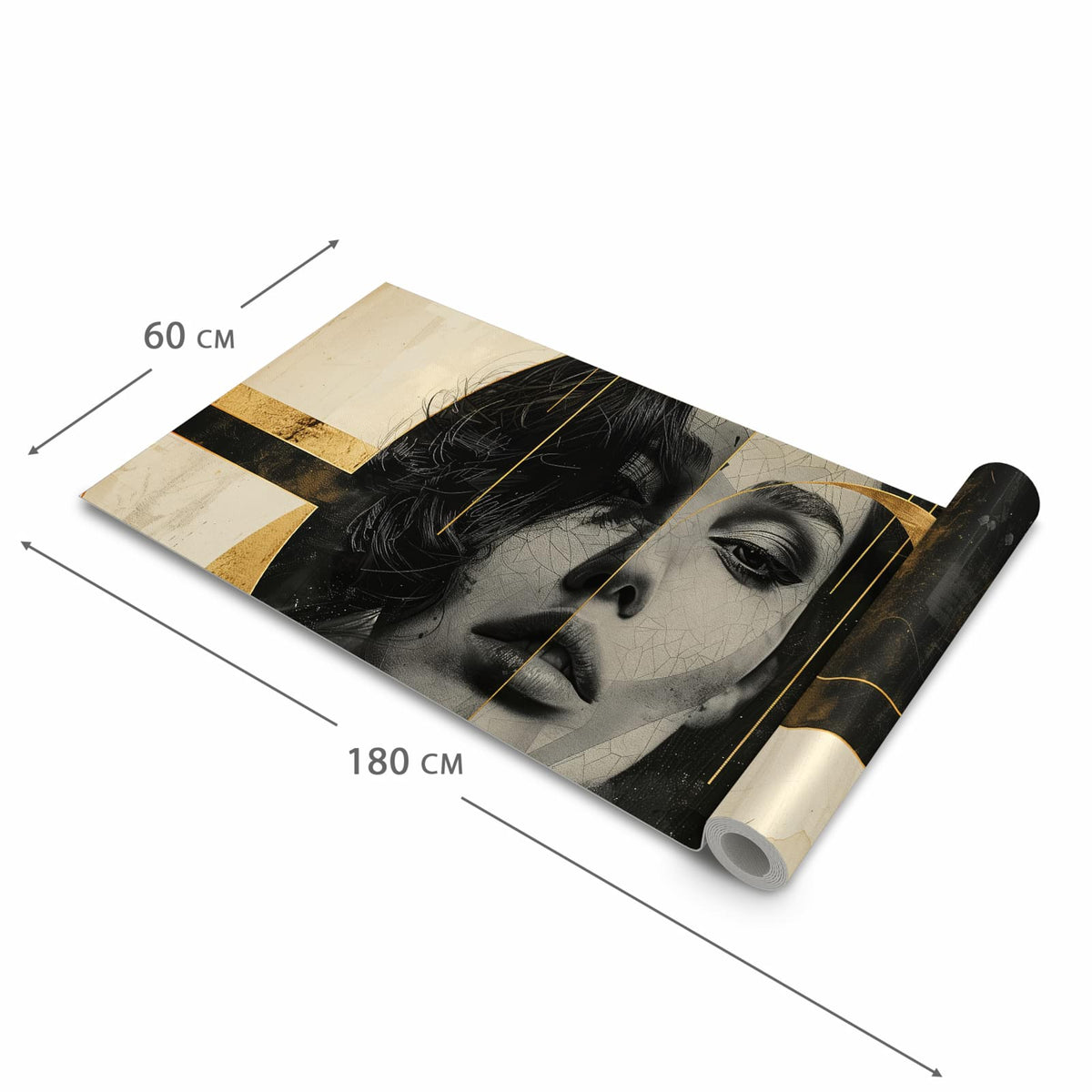 Fleckenresistenter Küchenläufer mit Motiv Künstlerisches Porträt in der Grösse 80x200 cm