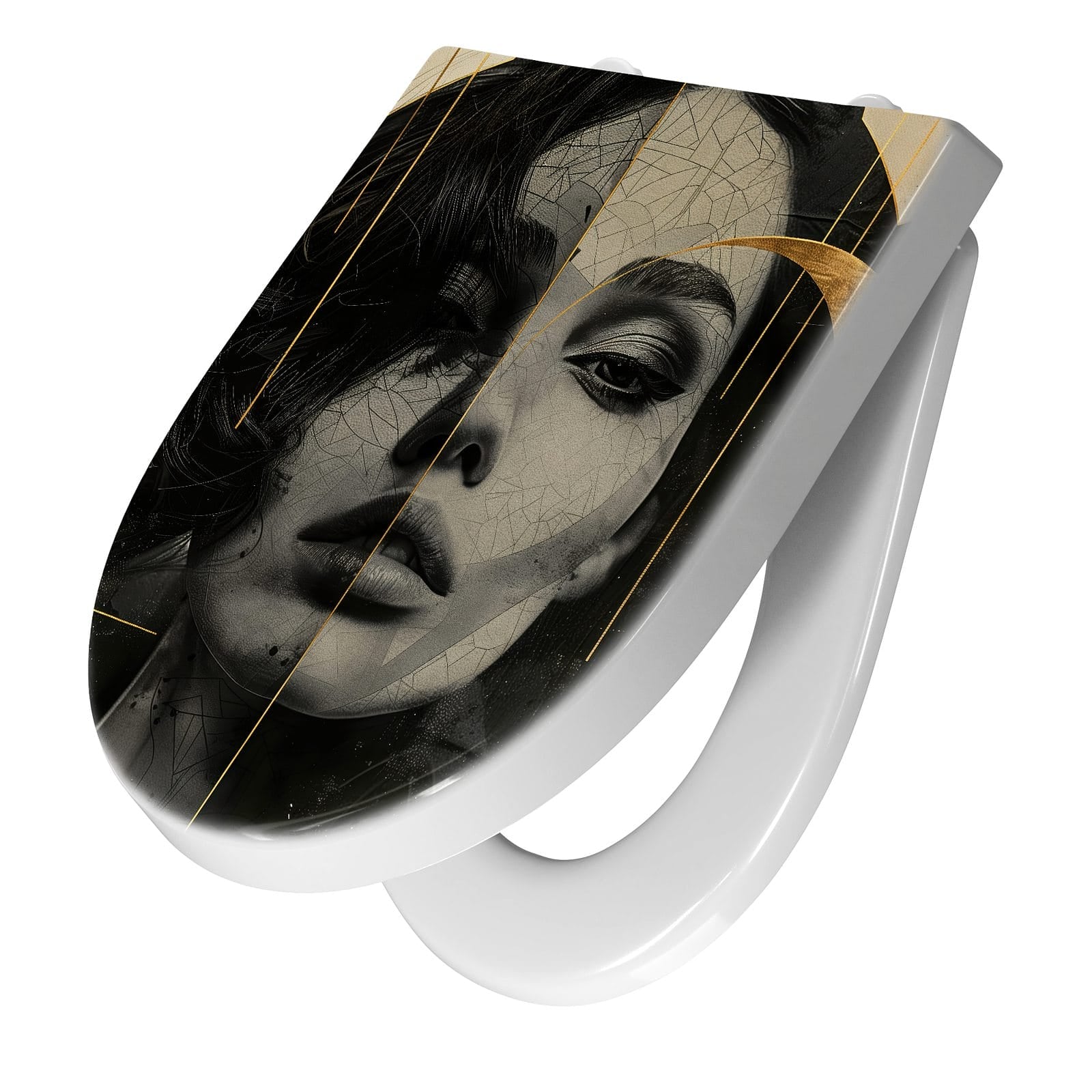 WC-Sitz mit Absenkautomatik Künstlerisches Porträt