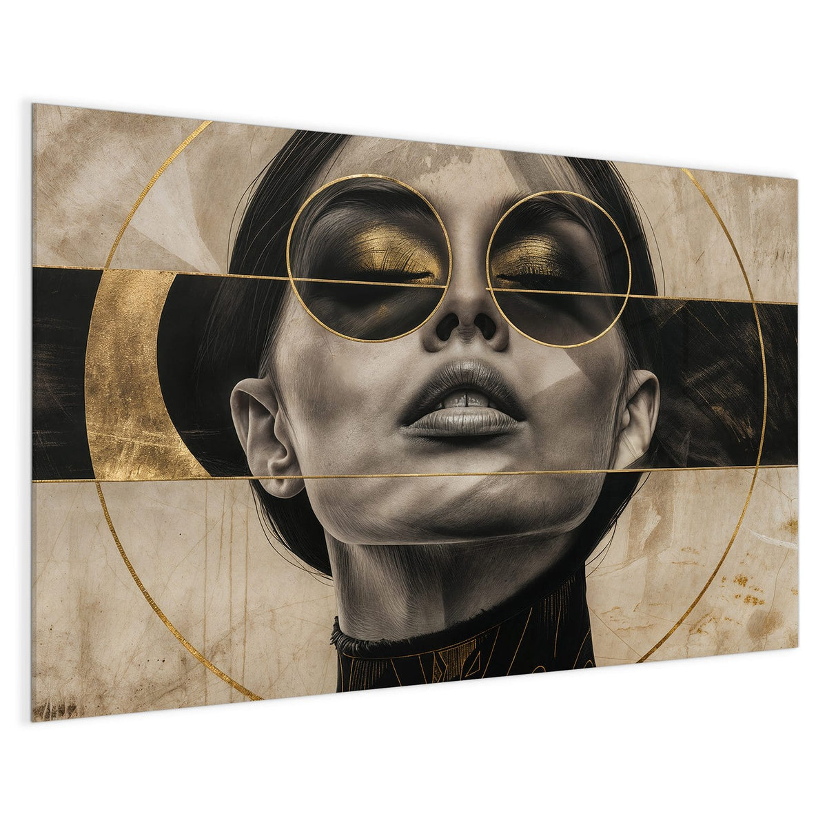 4 mm Glas statt lackiertem Blech – Magnettafel - Porträt mit Goldbrille