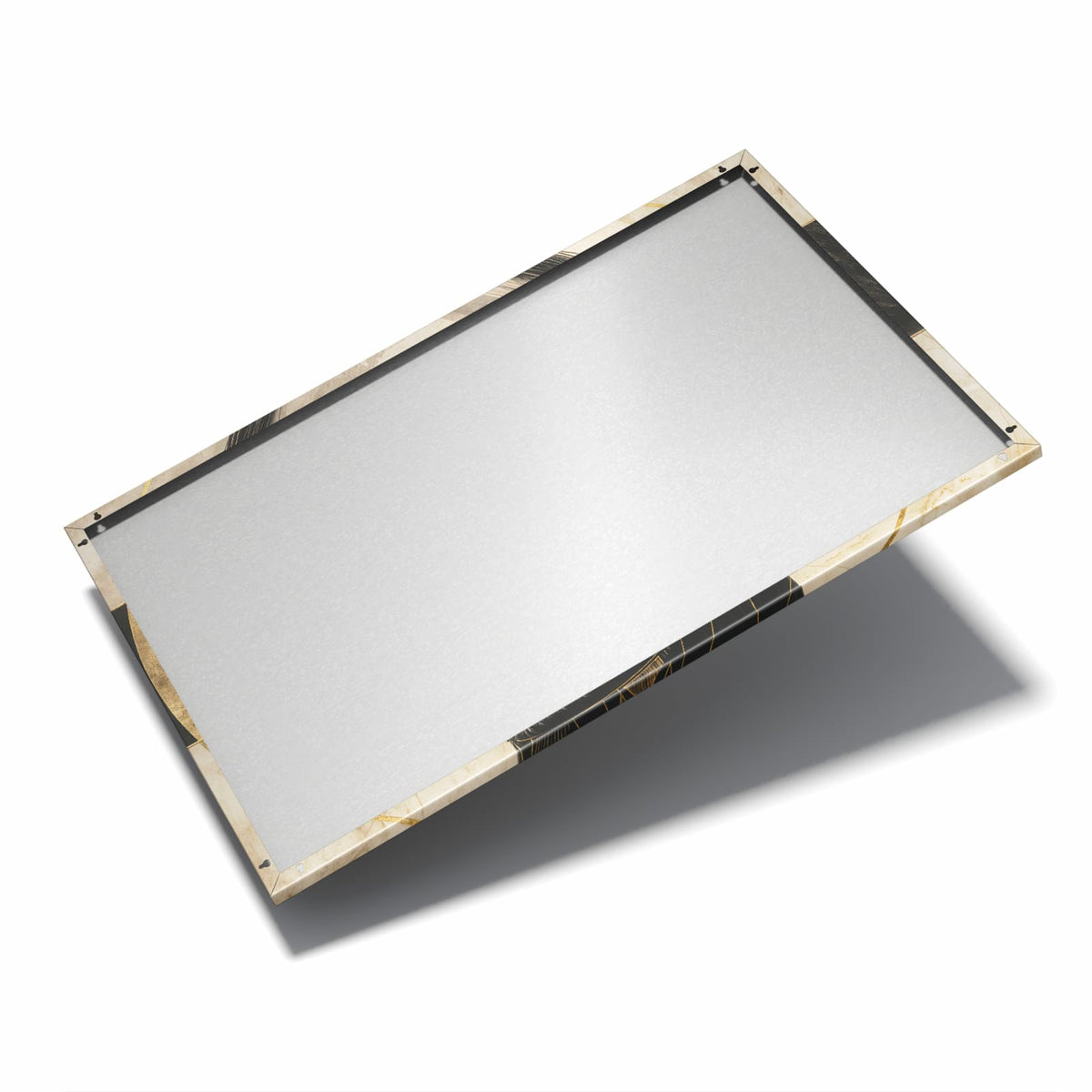 Nur 7 mm – liegt eng an der Wand – Metall Magnettafel - Porträt mit Goldbrille