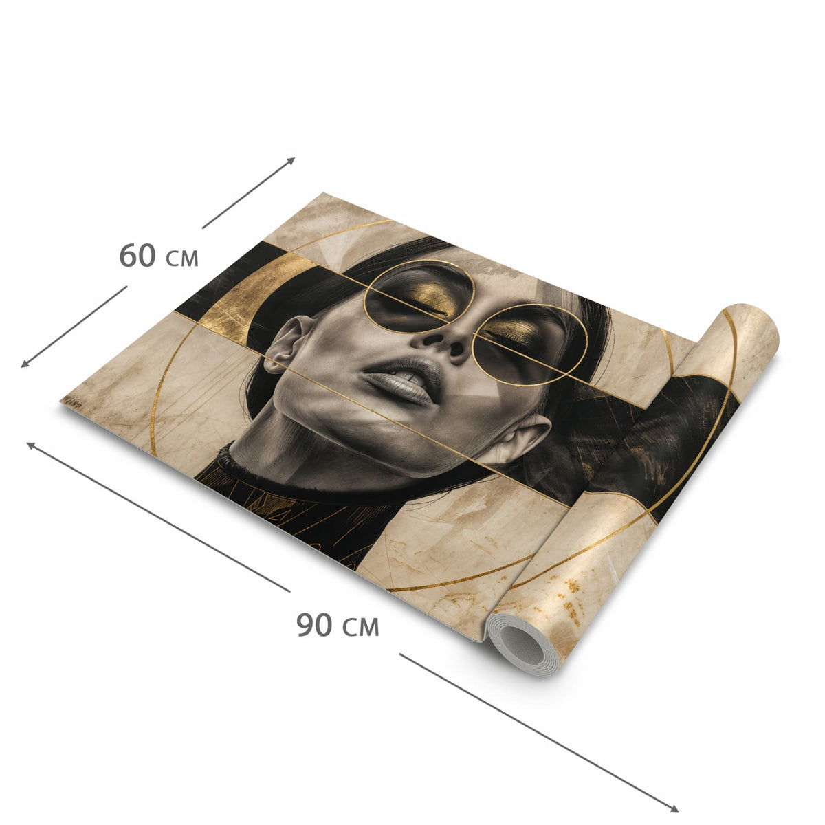 Farbbeständiger Küchenteppich mit Motiv Abstrakte Sonnenbrille in der Grösse 80x200 cm
