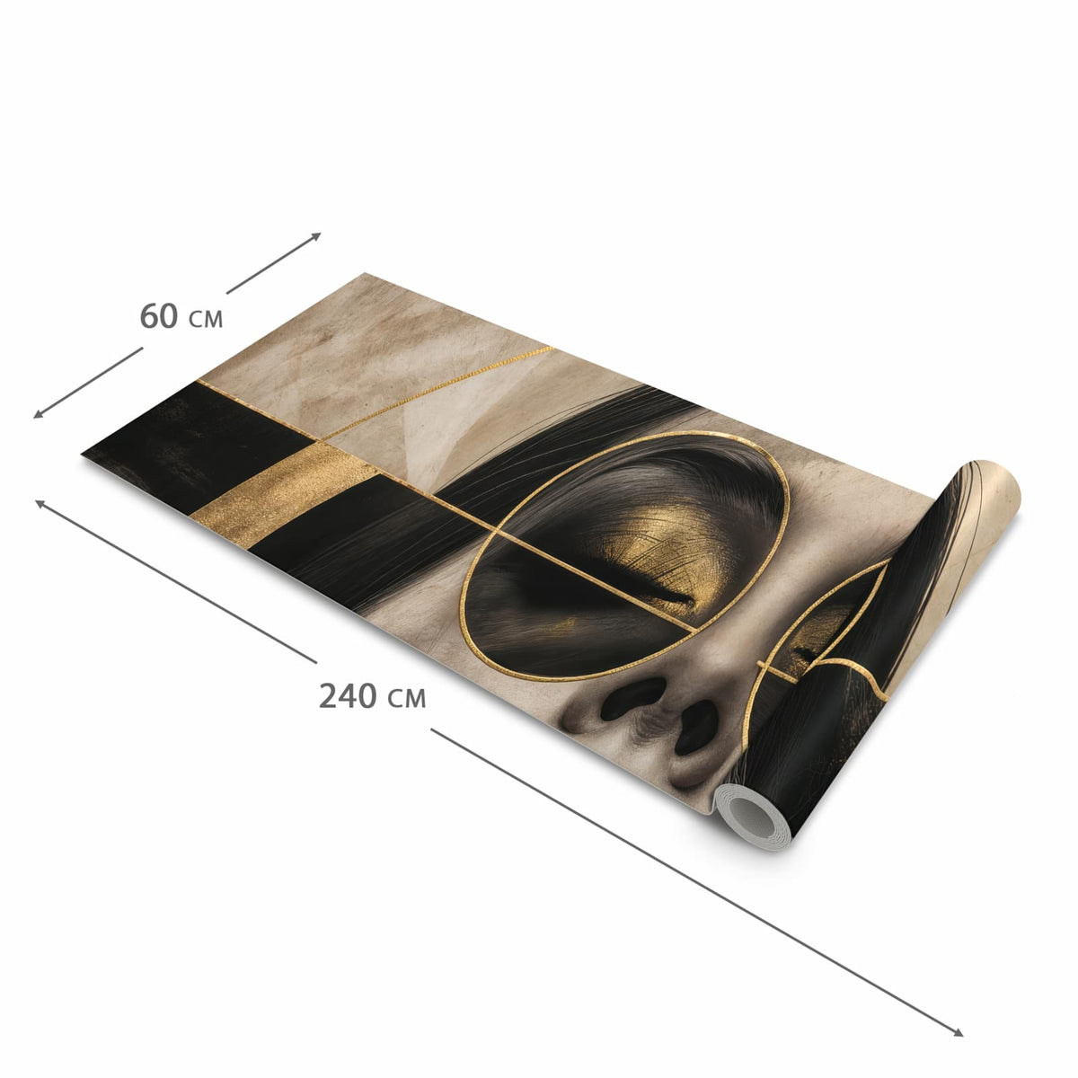Bodenschonender Bodenläufer Teppich mit Motiv Abstrakte Sonnenbrille in der Grösse 80x200 cm
