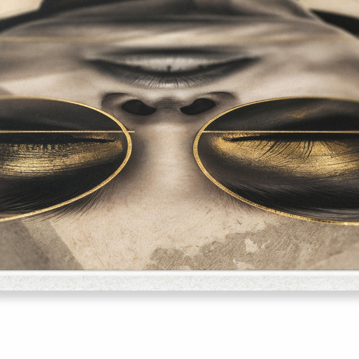 Küchenteppich mit angenehmer Haptik und Motiv Abstrakte Sonnenbrille in seitlicher Ansicht