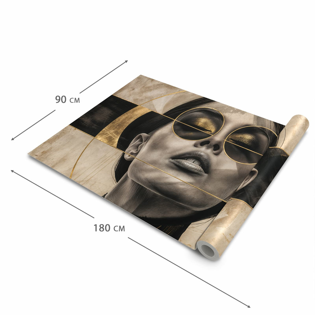 Abriebfester großer Küchenteppich mit Motiv Abstrakte Sonnenbrille in der Größe 80x200 cm