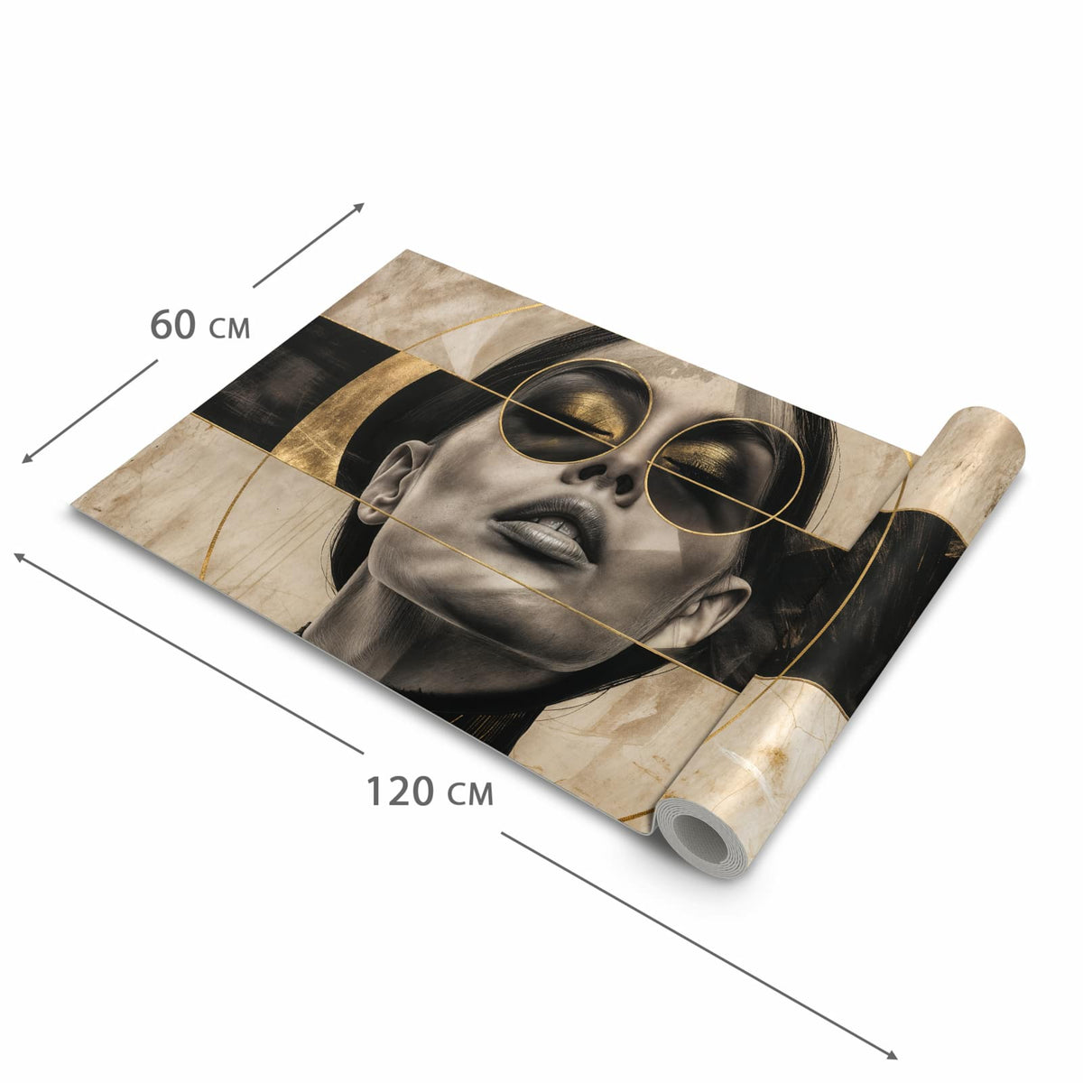 Langlebiger waschbarer Teppich mit Motiv Abstrakte Sonnenbrille in der Grösse 60x90 cm