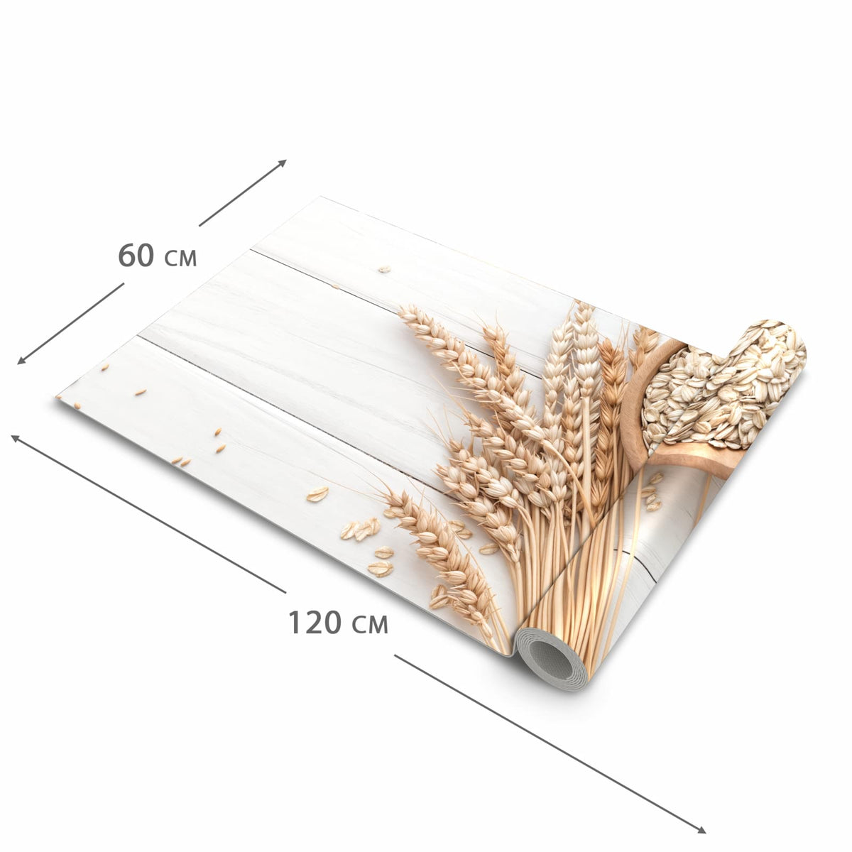 Fleckenresistenter waschbarer Teppich Küche mit Motiv Weizenoer Selektion in der Grösse 60x90 cm