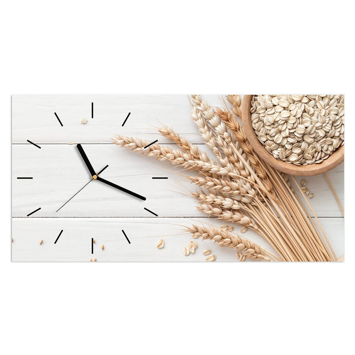 Wanduhr Weizenoer Selektion aus Glas – Querformat 60 × 30 cm mit Ziffernblatt Linie