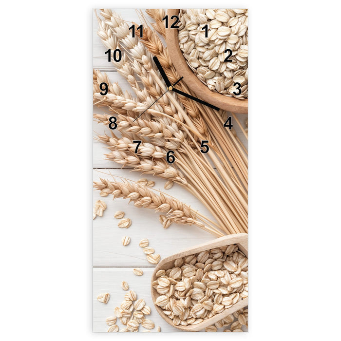 Wanduhr Weizenoer Selektion aus Glas – Hochformat 30 × 60 cm mit Ziffernblatt Modern