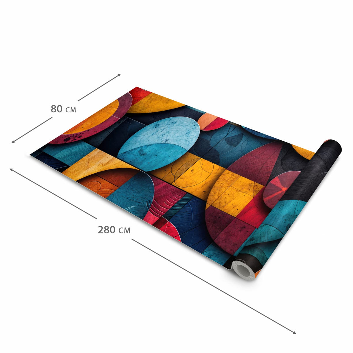 Abriebfester Läufer Küche mit Motiv Bunte Kreise in der Grösse 60x90 cm
