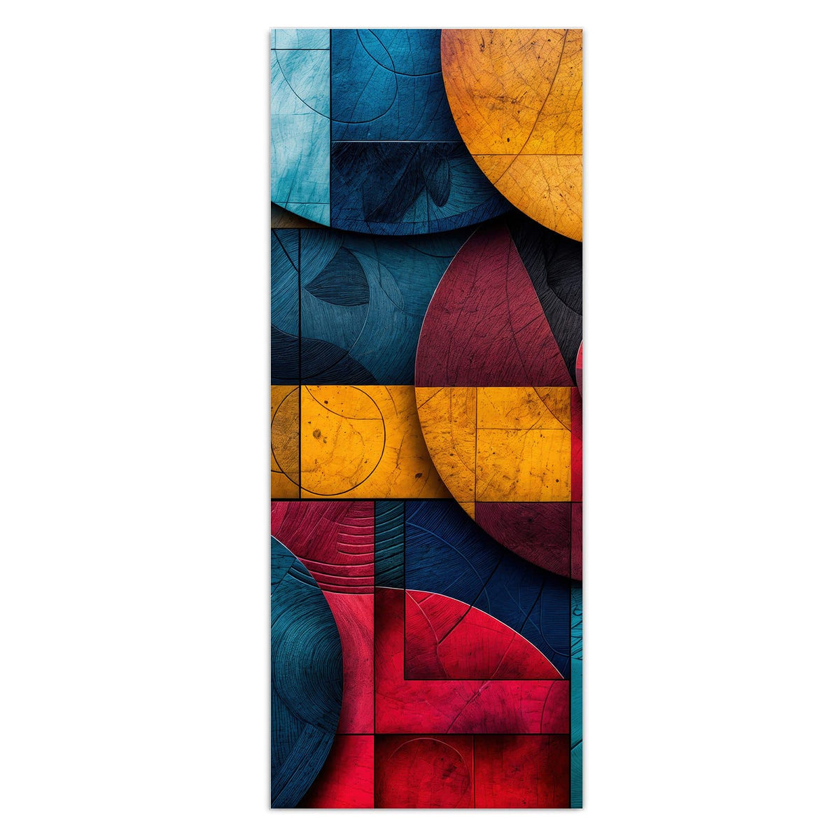 Wandbild - Formen im Bauhaus-Stil - Hochformat – Kreise und Rechtecke im Bauhaus-Stil