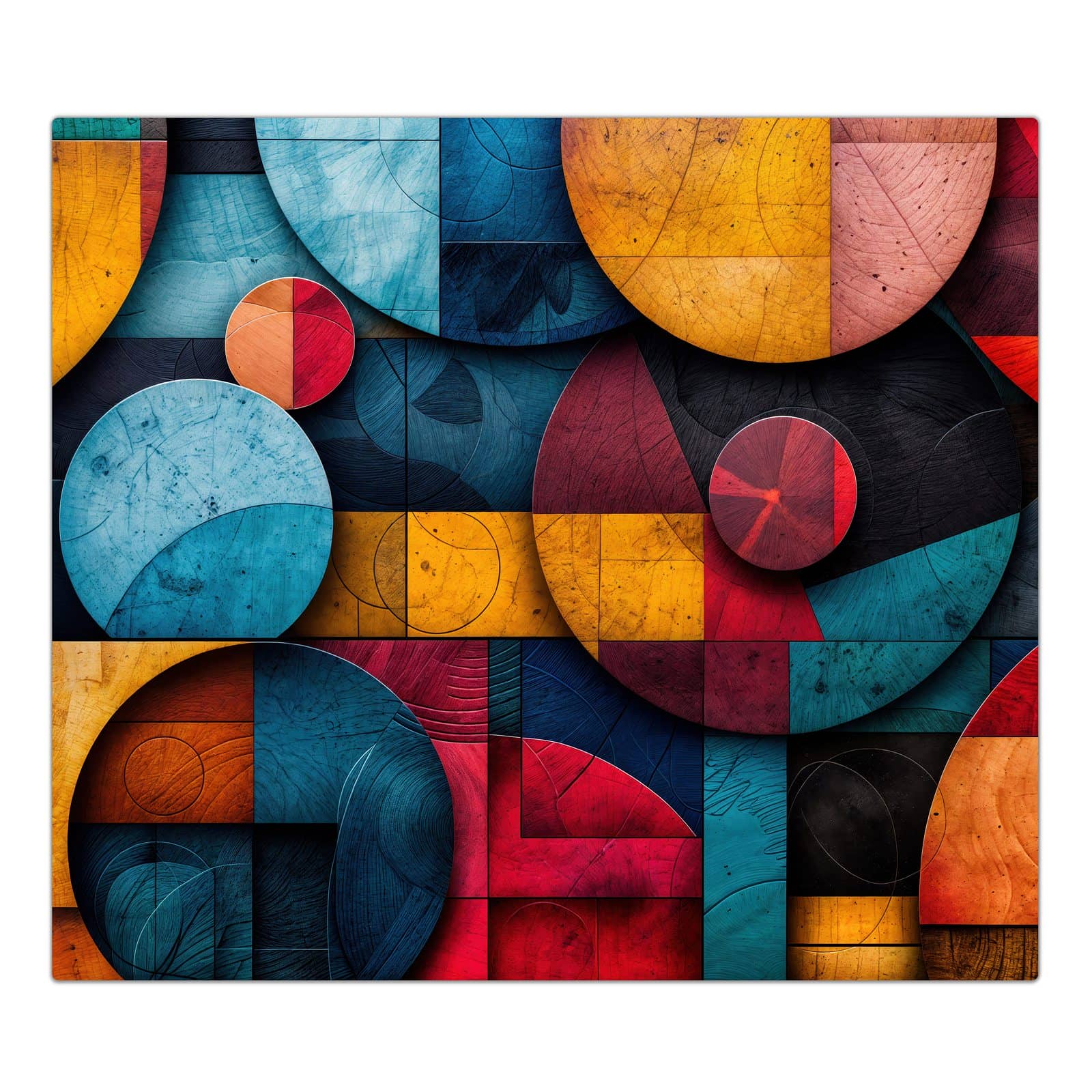 1-teilige Ceranfeldabdeckung mit Bunte Kreise-Motiv in der Frontansicht #grösse_1-Teilig (60x52cm)
