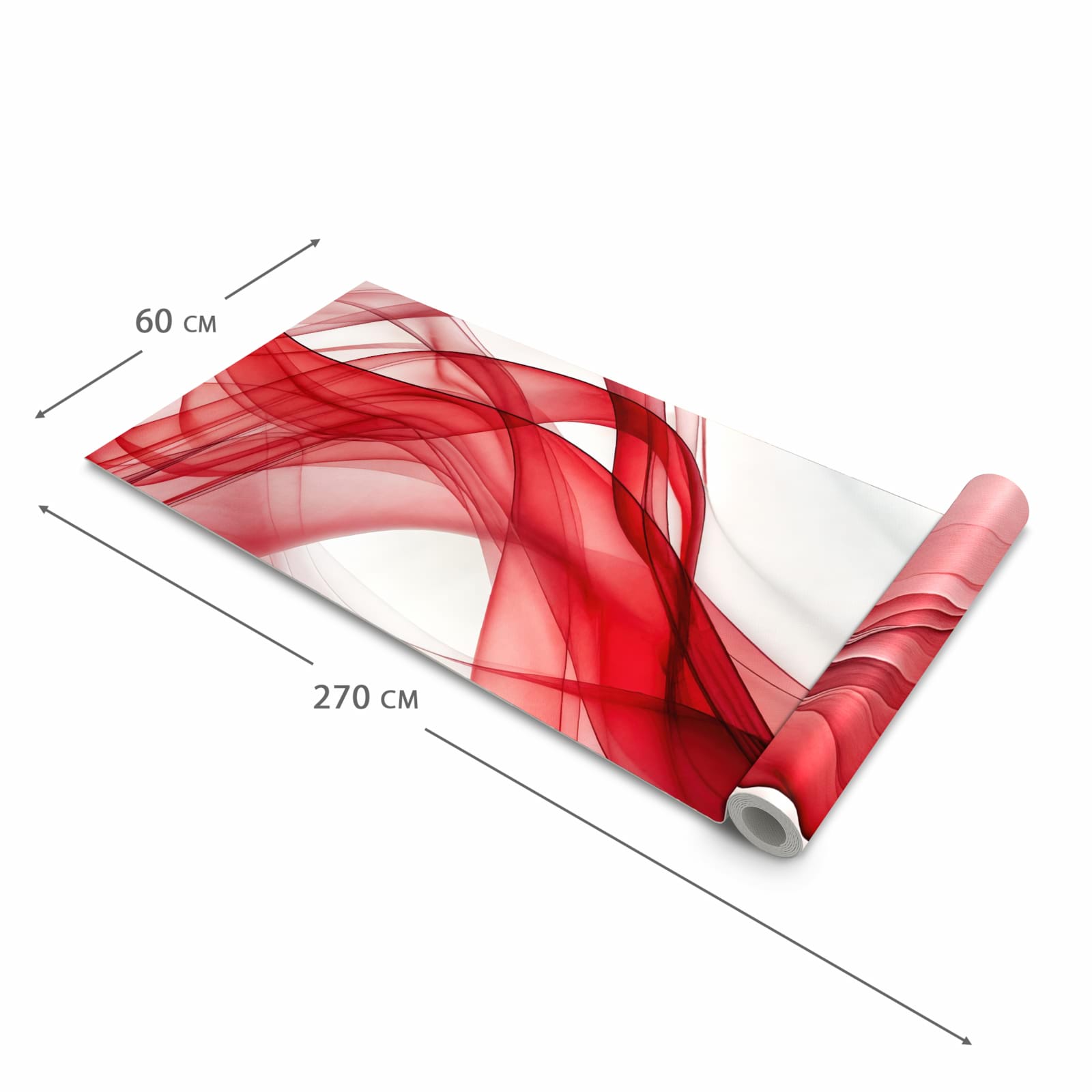 Pflegeleichter langer Teppich mit Motiv Farbige Wellen in der Grösse 60x270 cm