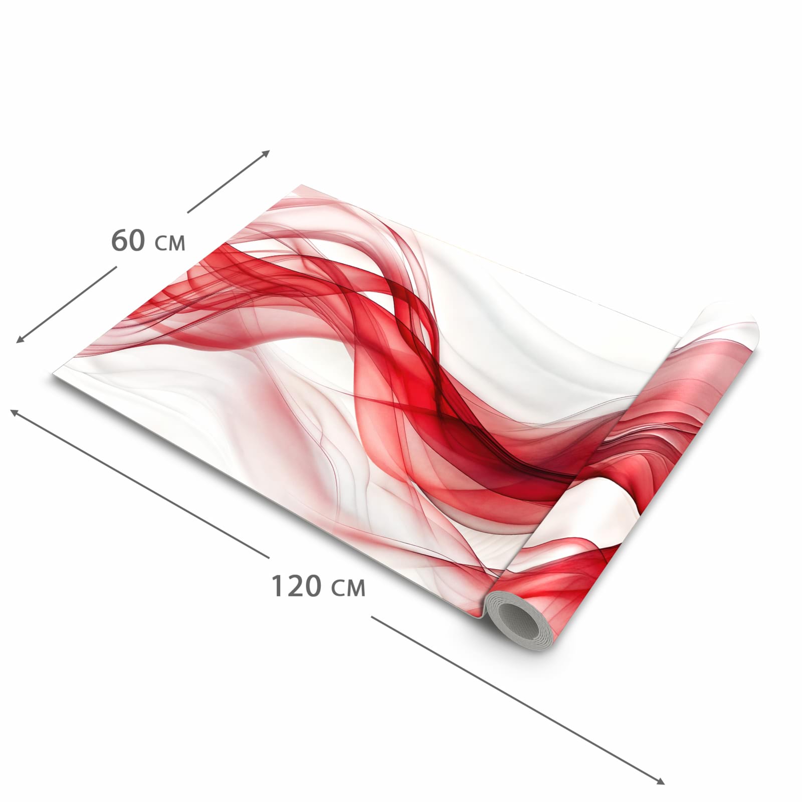 Flacher Küchenläufer mit Motiv Farbige Wellen in der Grösse 60x270 cm