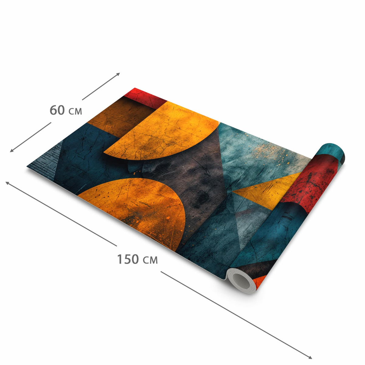 Langlebiger Küchenläufer mit Motiv Geometrische Kunst in der Grösse 60x300 cm, waschbar