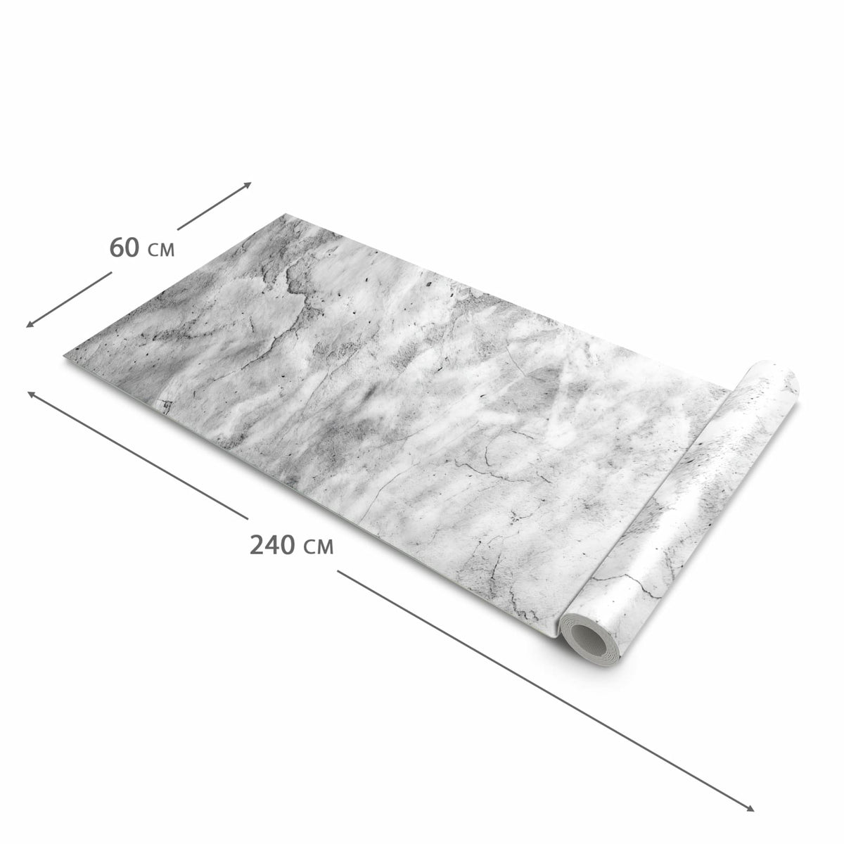 Formstabiler waschbarer Küchenteppich mit Motiv Marmor Struktur in der Grösse 60x300 cm