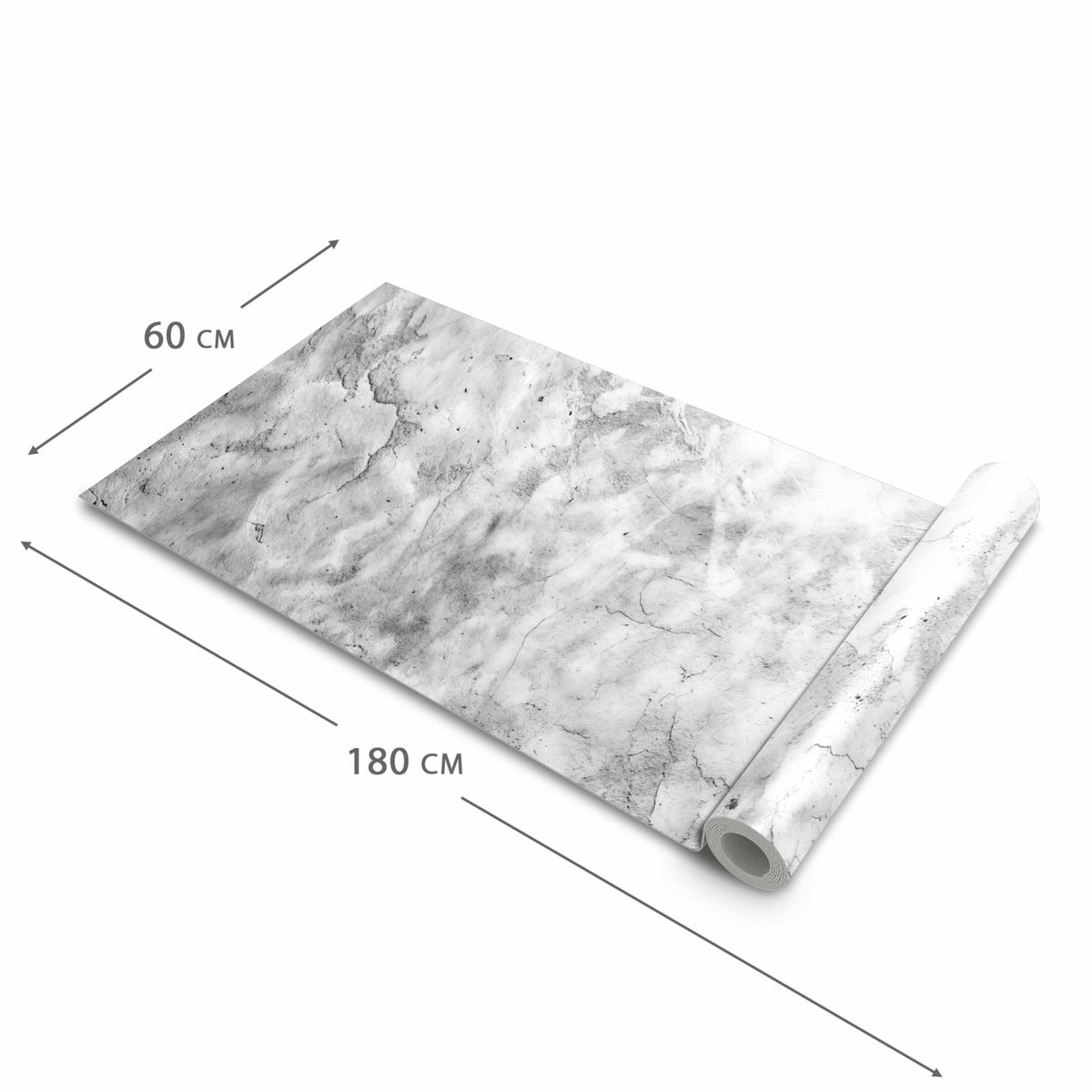 Farbbeständiger Küchenteppich mit Motiv Marmor Struktur in der Grösse 60x300 cm